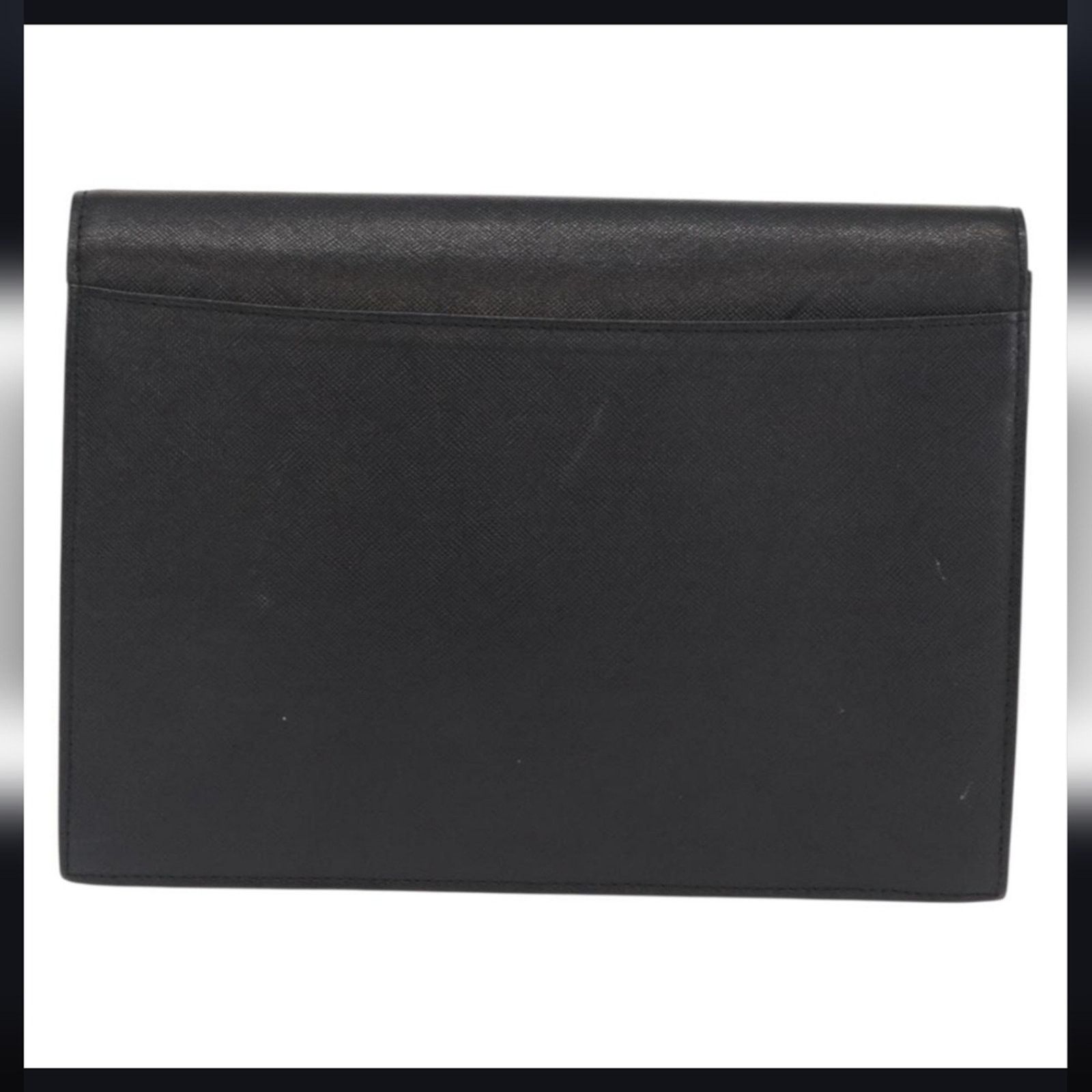 Yves Saint Laurent Vintage Yves Saint Laurent Leather Clutch Saffiano Tonal YSL Size ONE SIZE - 2 Thumbnail