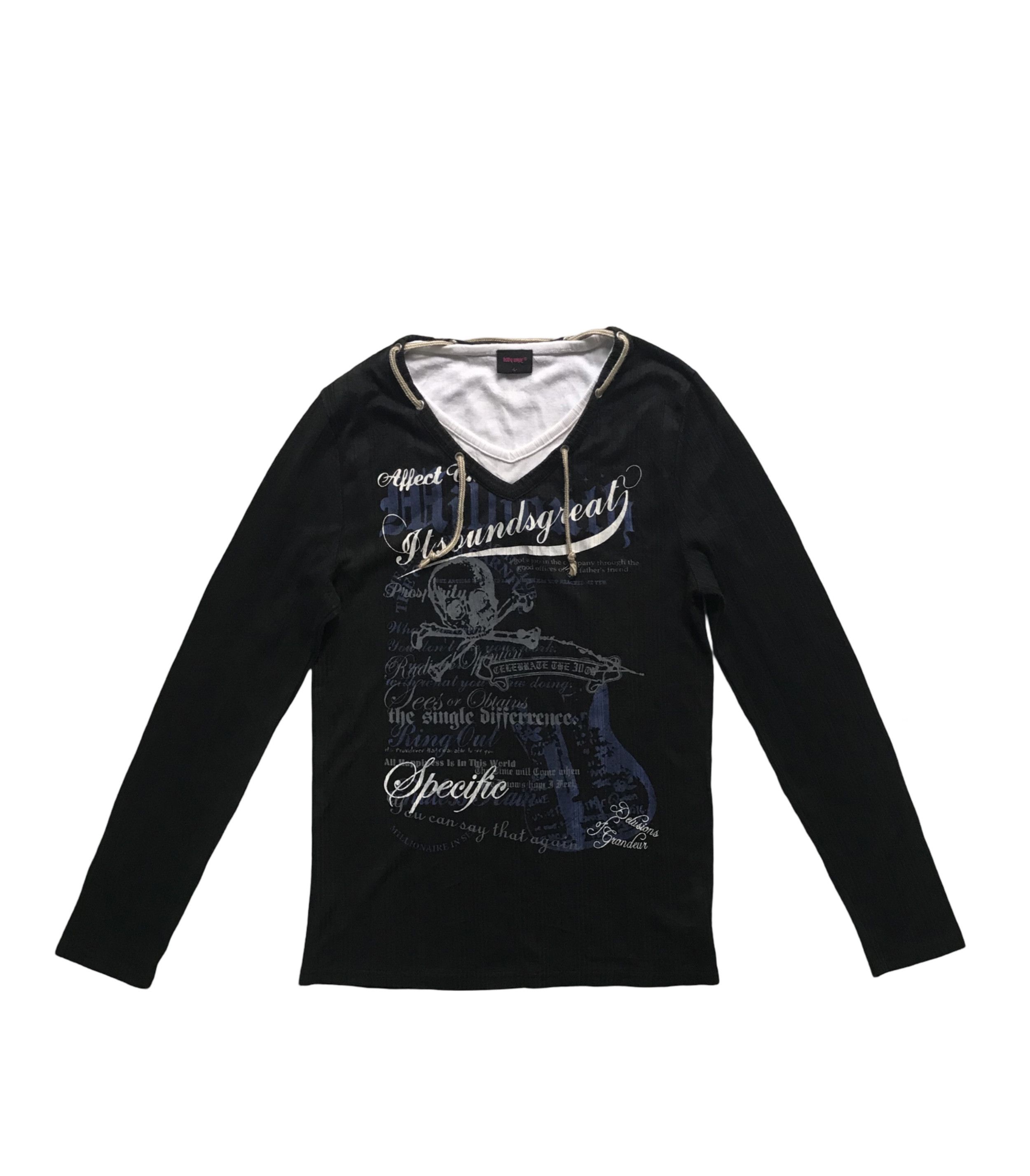 Japanese Brand Body Wave Longsleeve Y2k Size US L / EU 52-54 / 3 - 1 Thumbnail