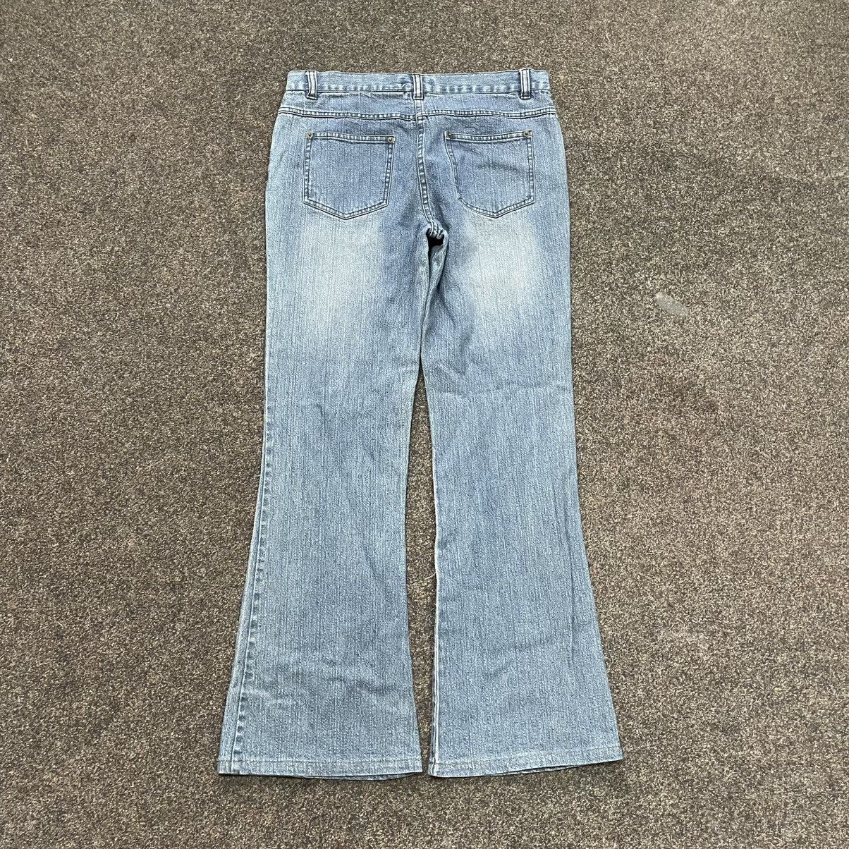 Vintage Vintage Y2K Floral Embroidered Wide Leg Denim Grunge Faded Size 32" / US 10 / IT 46 - 3 Thumbnail