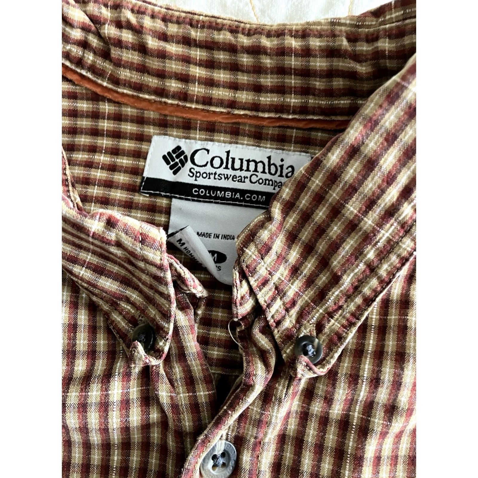 Vintage Columbia Shirt Mens Medium Red Plaid Button-Down Long Sleeve Cotton Pocket Shirt Size US M / EU 48-50 / 2 - 2 Thumbnail