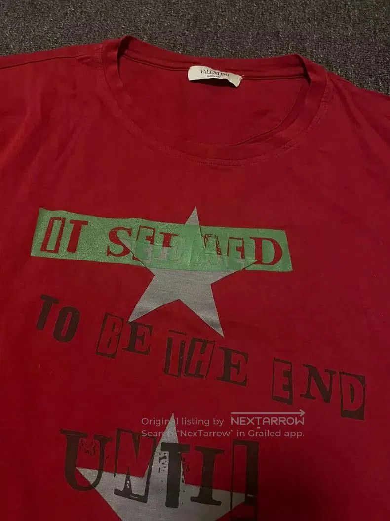 Valentino Valentino Red Distressed Short Sleeve T. Size US L / EU 52-54 / 3 - 3 Thumbnail