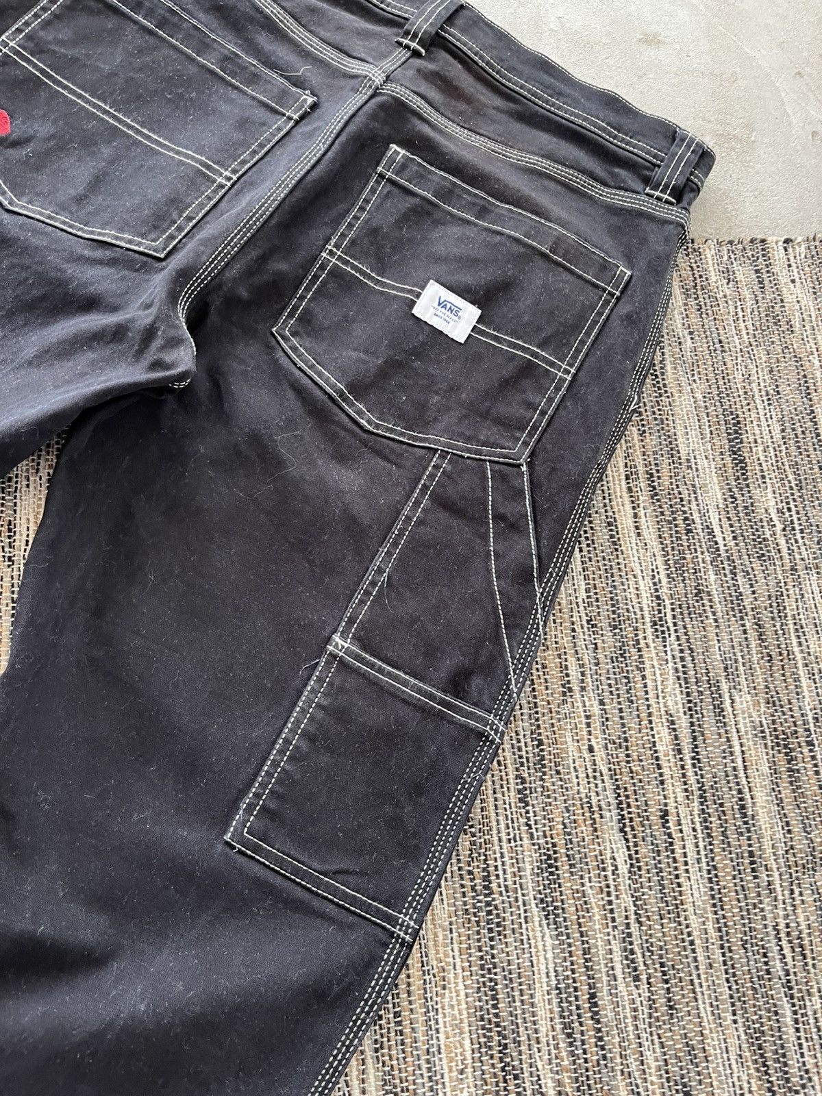 Vans Vintage Vans Workwear Style Black Denim Pants sk8 Y2K Size US 31 - 19 Thumbnail