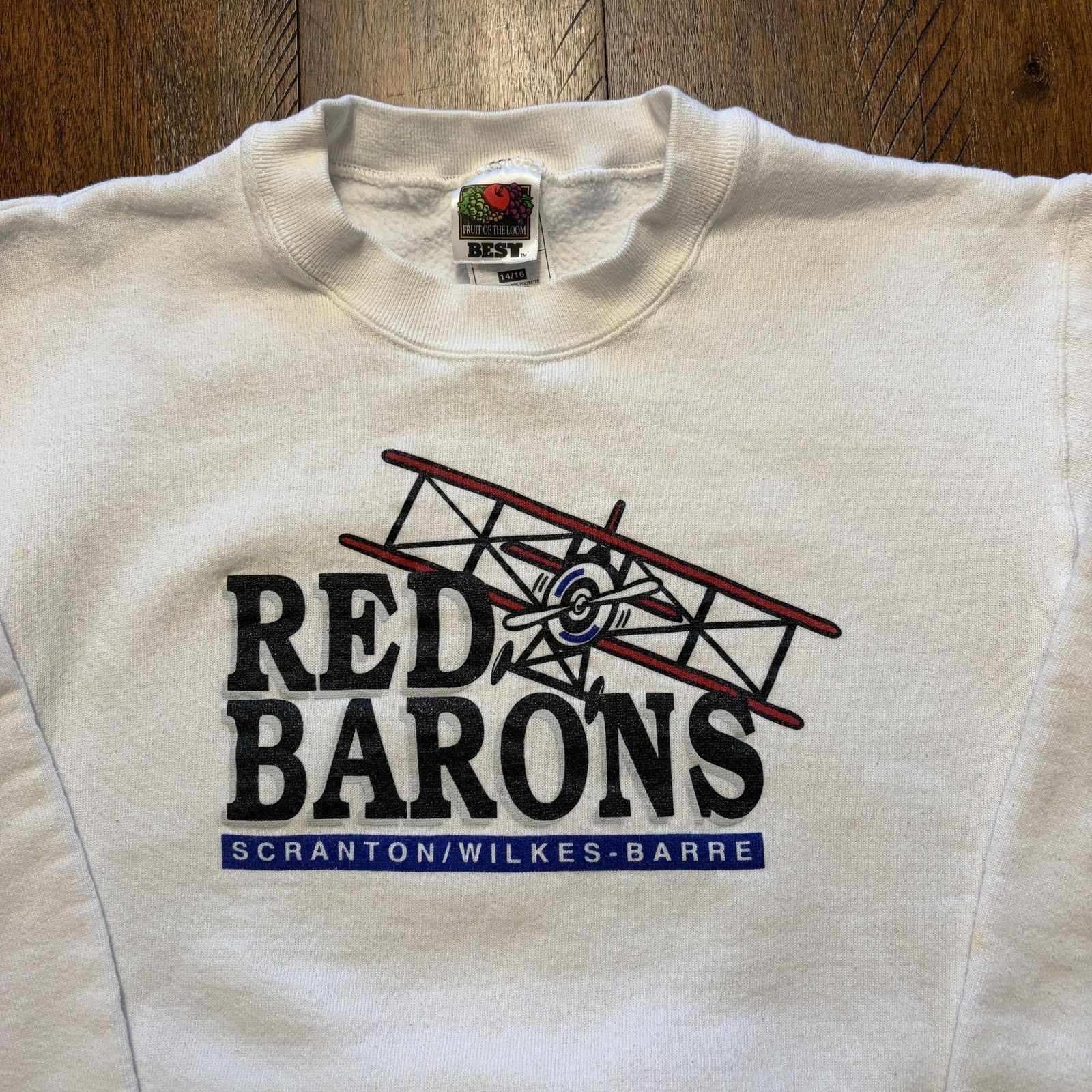 Fruit Of The Loom Vtg Scranton/Wilkes-Barre Red Barons Sweatshirt Boys 16 Size US XS / EU 42 / 0 - 3 Thumbnail