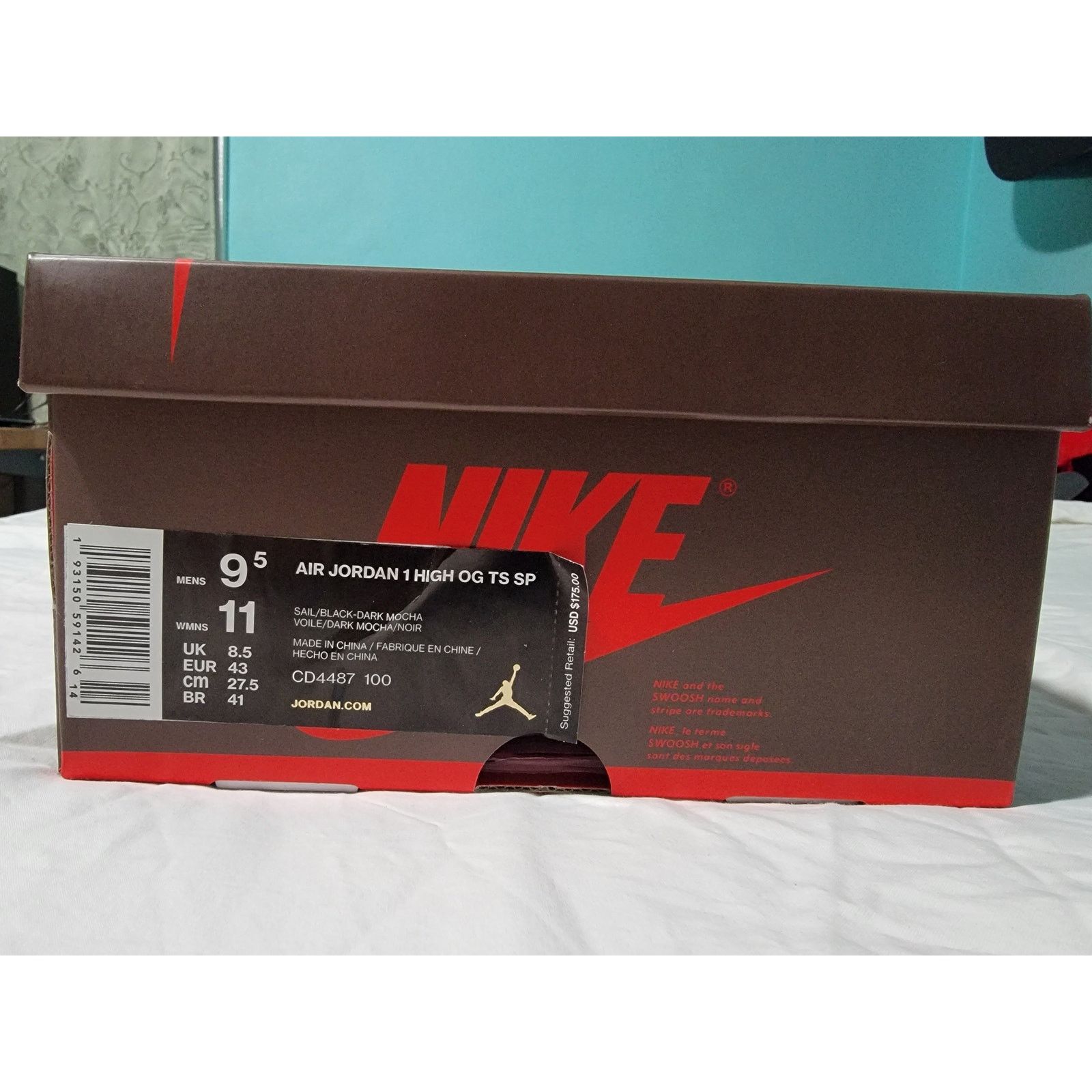 Nike Nike Travis Scott Air Jordan 1 High Mocha Brown Cactus Jack Size US 9.5 / EU 42-43 - 15 Thumbnail