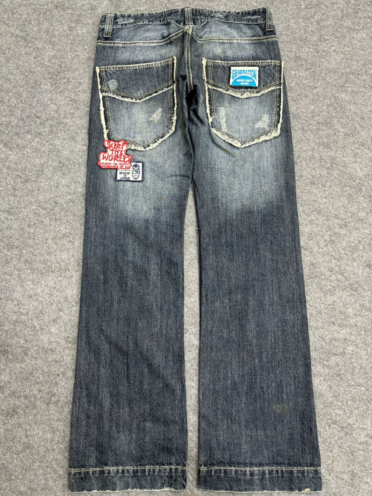 Japanese Brand × Seditionaries 💥Flare💥Insane Urban Craft Unfinishd Edge Distrssd Denim F475 Size US 34 / EU 50 - 15 Thumbnail