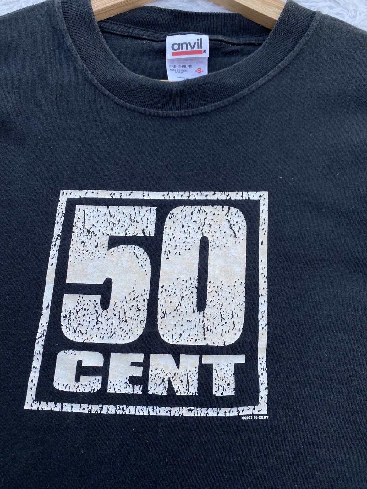 Rap Tees Rare Vintage 50 Cent Rapper Anvil Tshirt Size US S / EU 44-46 / 1 - 15 Thumbnail