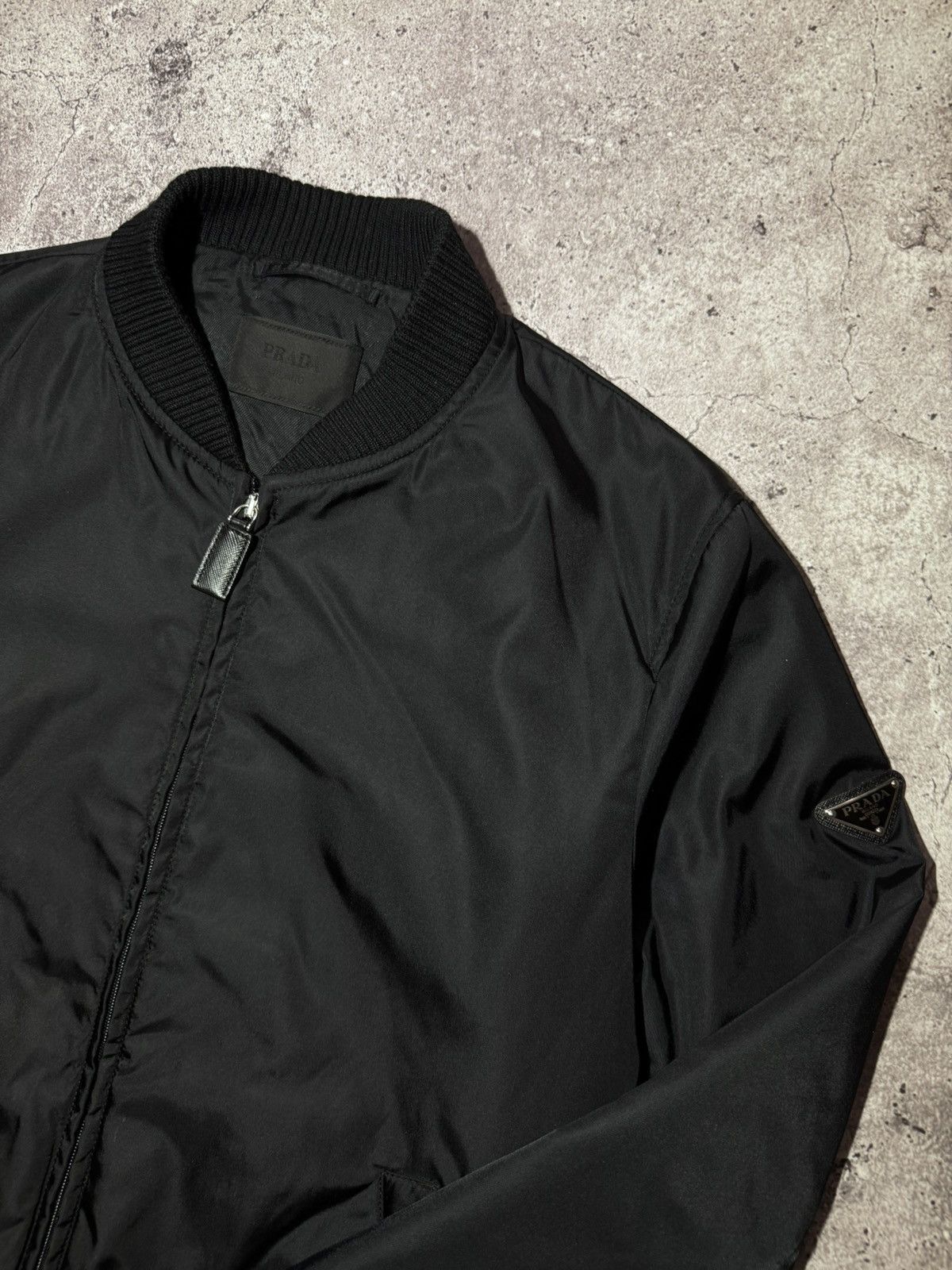 Prada Prada Nylon Bomber Jacket Black Rare Triangle Logo Size US M / EU 48-50 / 2 - 3 Thumbnail