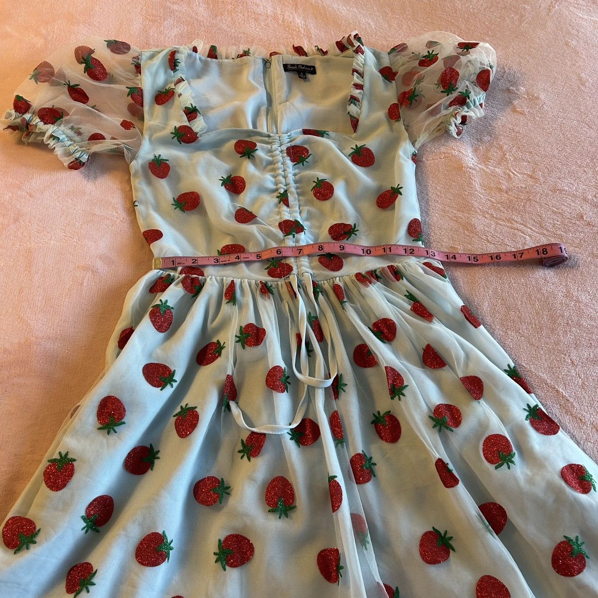 Other Smak Parlour light blue sheer mesh overlay strawberries S Size S / US 4 / IT 40 - 10 Thumbnail