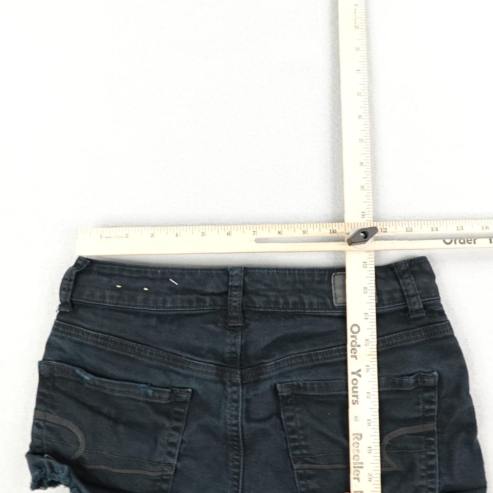 American Eagle Outfitters VINTAGE American Eagle Shorts Women’s 6 Denim Hi-Rise Festival Micro Mini Distressed Black Streetwear Size 28" / US 6 / IT 42 - 5 Thumbnail