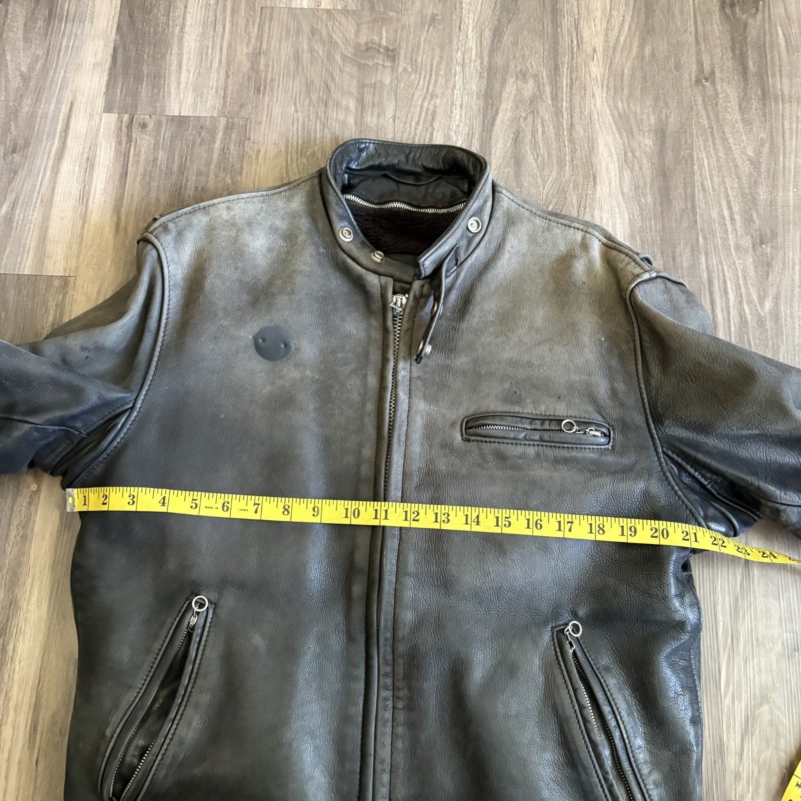 Schott × Vintage Vintage Schott 141 Cowhide Leather Cafe Racer Jacket 42 Size US L / EU 52-54 / 3 - 14 Thumbnail
