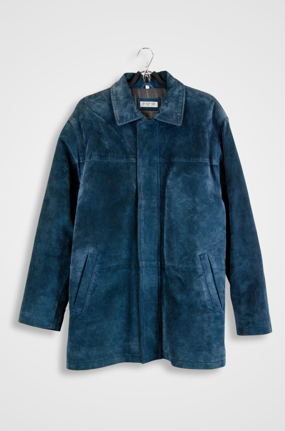 Balmain Balmain Paris Indigo Suede Leather Coat Size M Size US M / EU 48-50 / 2 - 1 Thumbnail