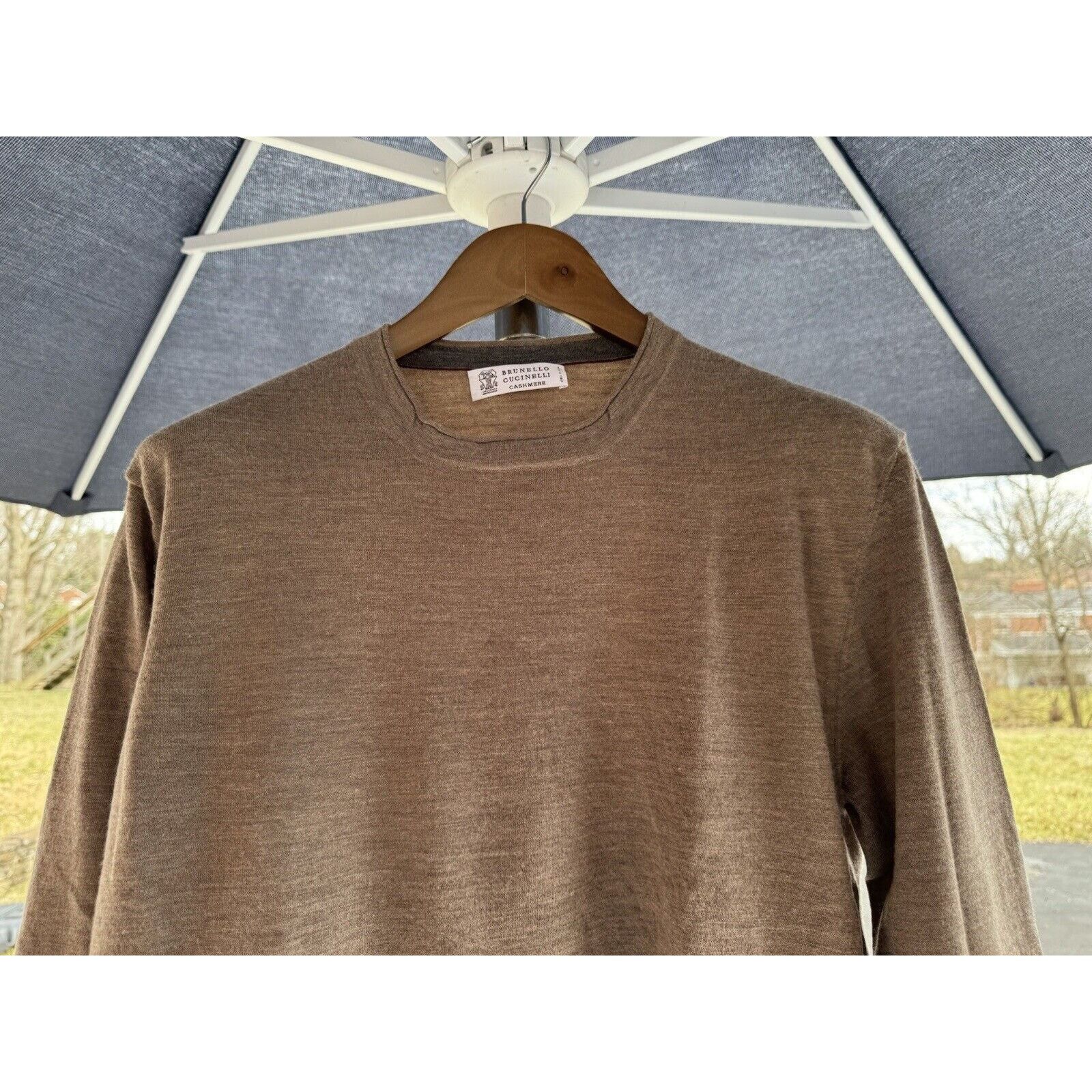 Brunello Cucinelli Wool SilkCash Taupe Crewneck Sweater 52/L