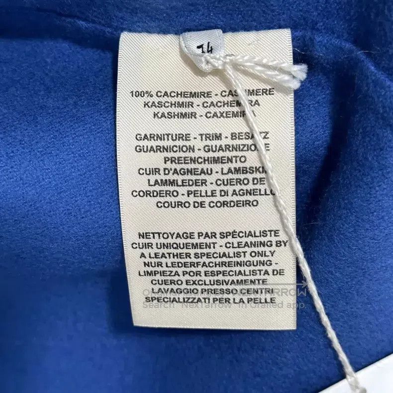 Hermes Hermes Blue Leather Patch Long Wool Cashmere Coat Size XXS / US 00 / IT 34 - 4 Thumbnail