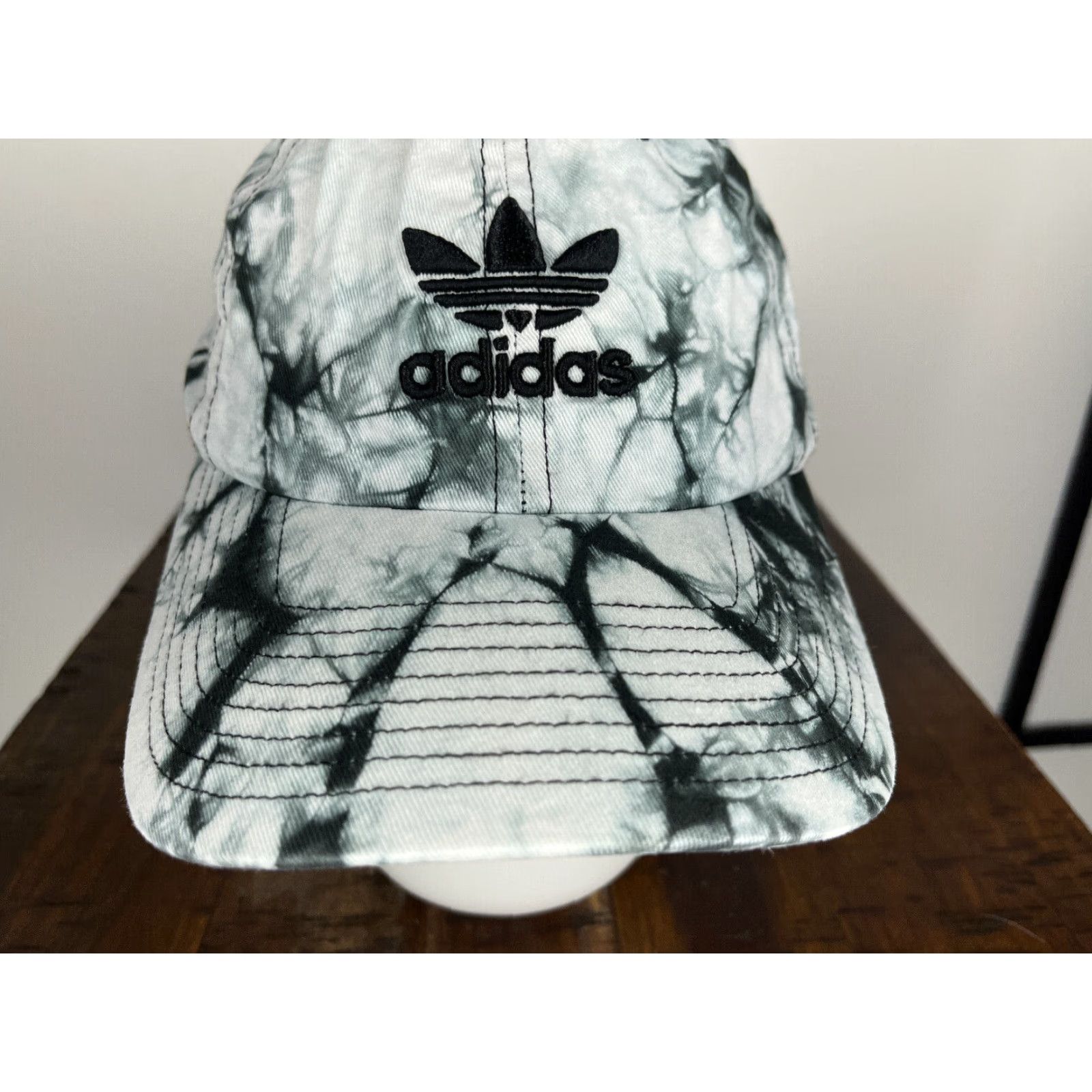 Adidas Adidas Hat Cap Strap Back Adult One Size White Black Tie Dye 100% Cotton Twill Size ONE SIZE - 3 Thumbnail