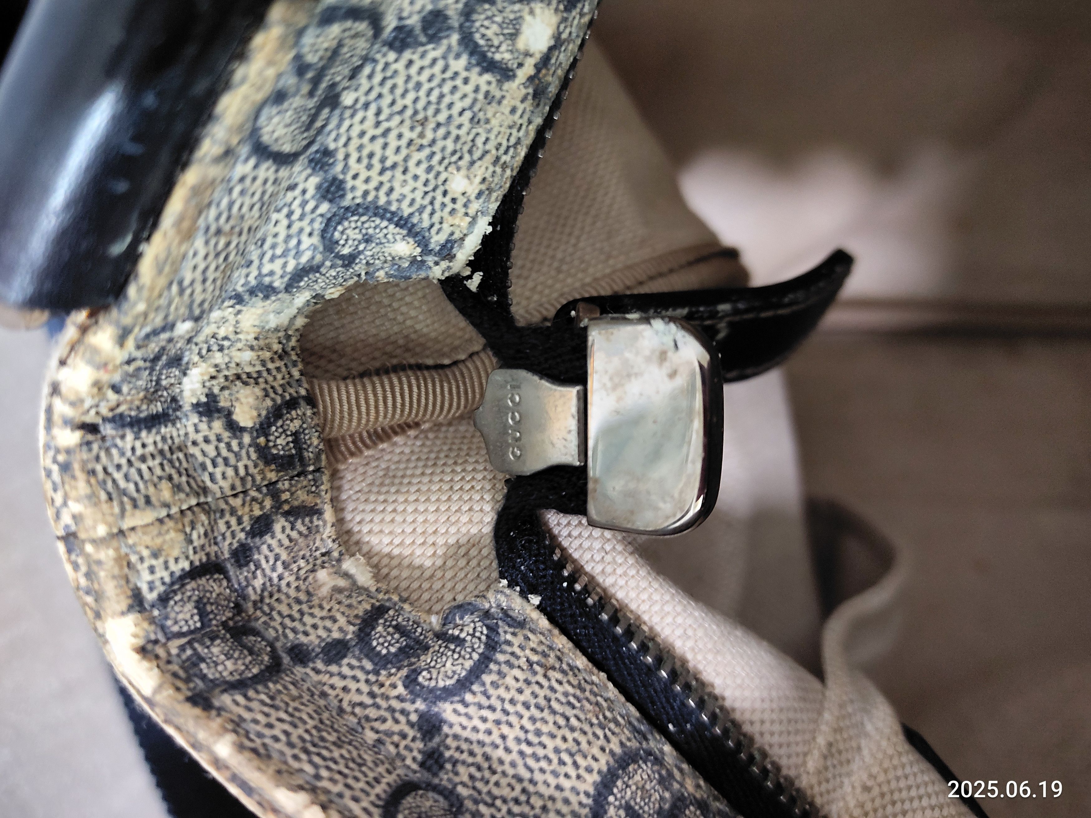 Gucci Gucci Blue Grey Gg Coated Canvas Large Messenger Bag Size ONE SIZE - 14 Thumbnail