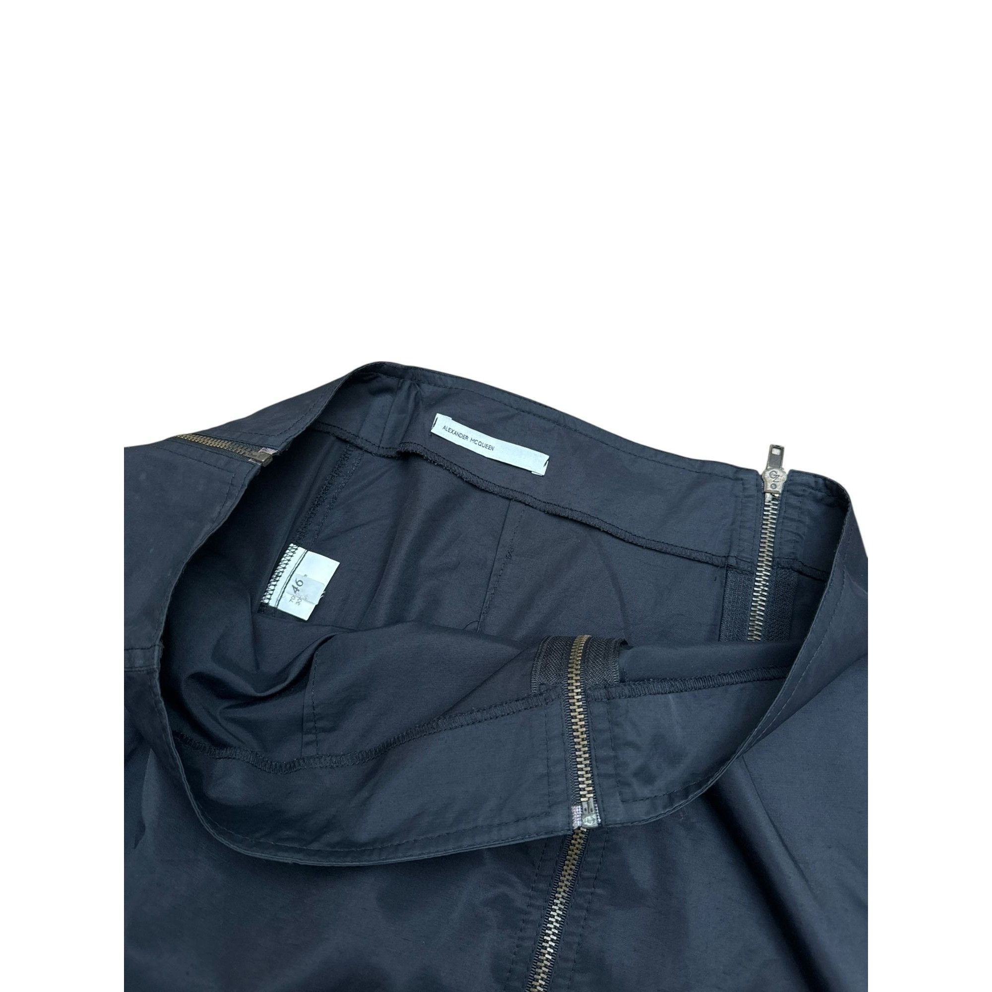 Alexander McQueen 1990s Navy Cotton/Nylon 3-Zip Skirt Size 28" / US 6 / IT 42 - 3 Thumbnail