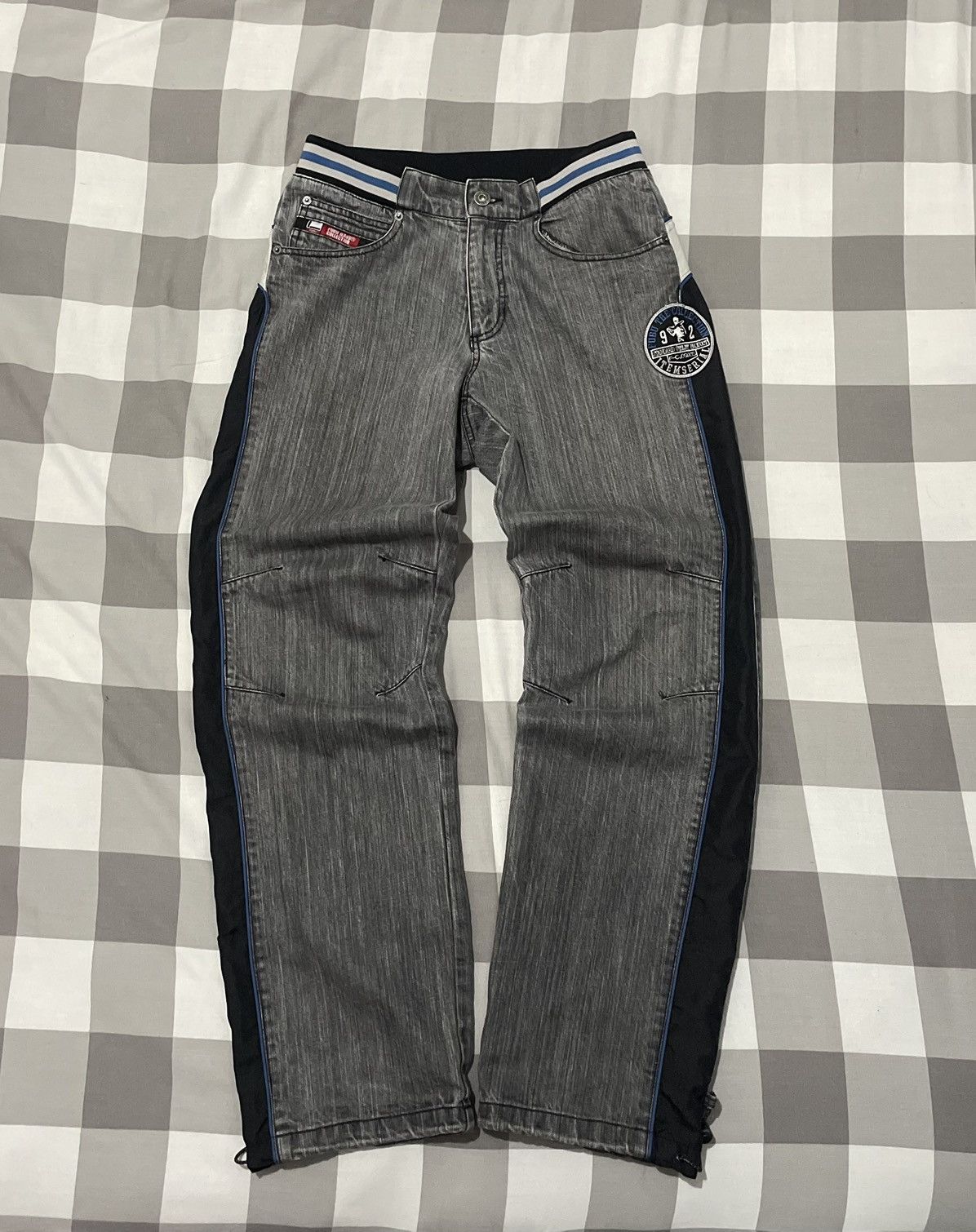 Fubu 2000s Fubu Panelled Baggy Jeans Y2K Size US 31 - 2 Thumbnail