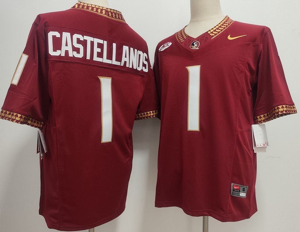 Other Men's FSU 1 Thomas Castellanos Red Jersey Size US M / EU 48-50 / 2 - 1 Thumbnail