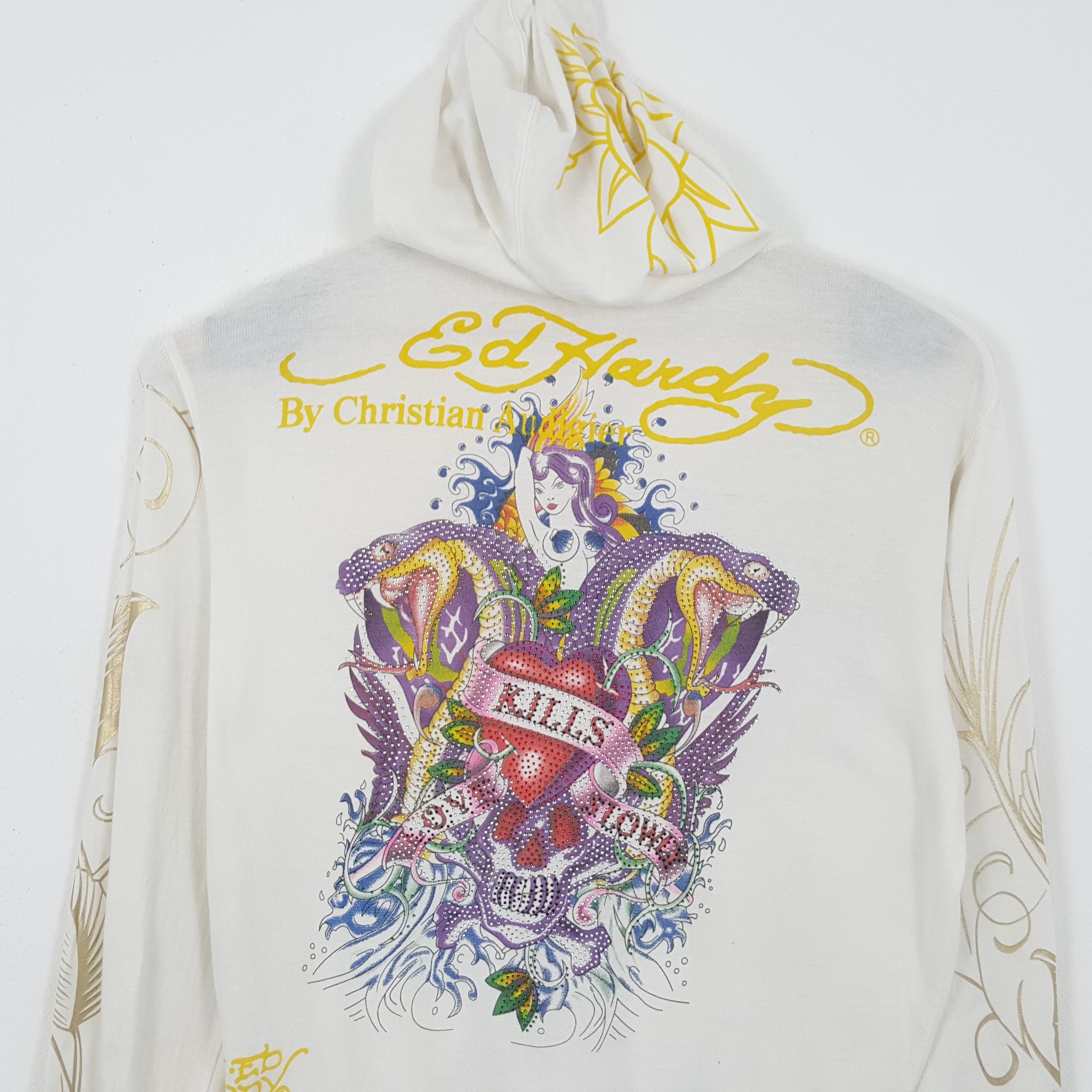 Christian Audigier × Ed Hardy × Vintage Vintage ED-HARDY by CHRISTIAN AUDIGIER Rare Design Hoodies Size US L / EU 52-54 / 3 - 2 Thumbnail