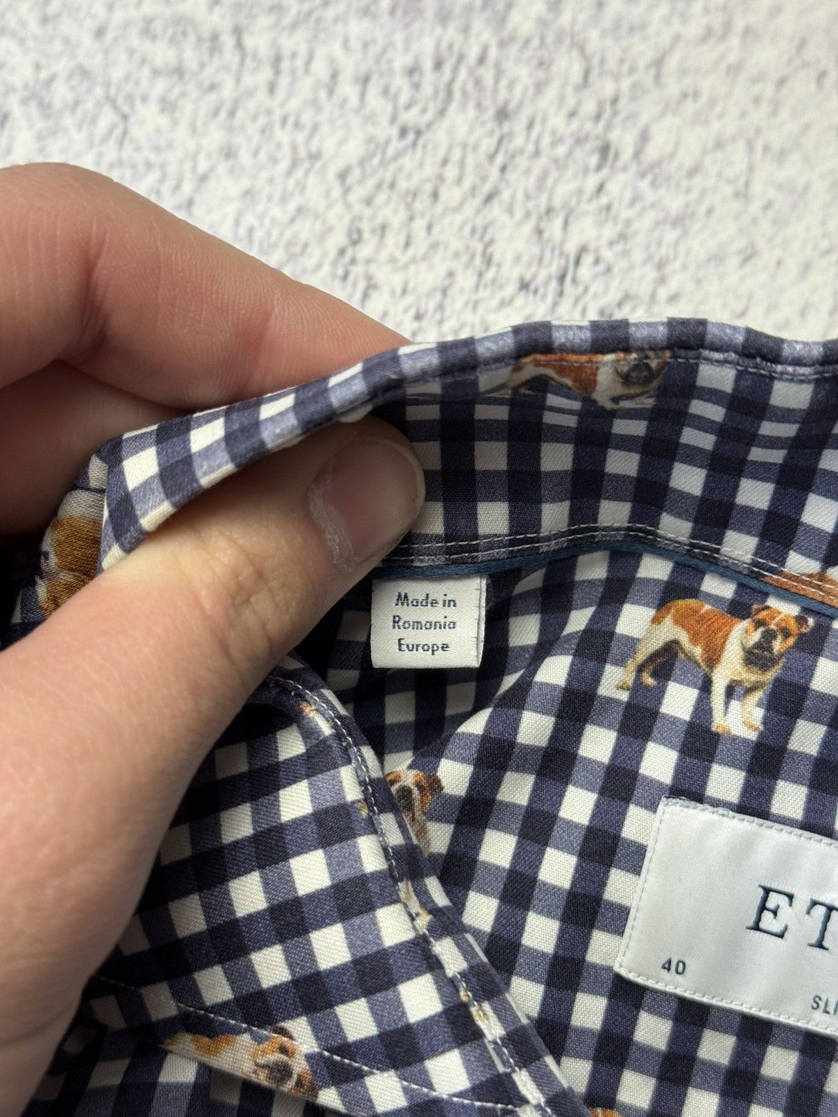Eton ETON Mens Button Down Monogram Mops Slim Long Sleeve Shirt Size US M / EU 48-50 / 2 - 16 Thumbnail