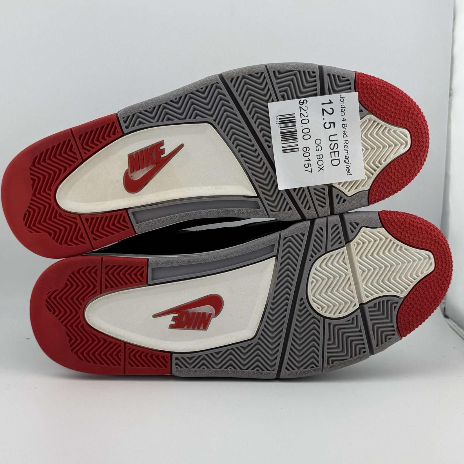 Nike Nike Air Jordan 4 Bred Reimagined Black/Red-Cement Grey 12.5 Size US 12.5 / EU 45-46 - 6 Thumbnail
