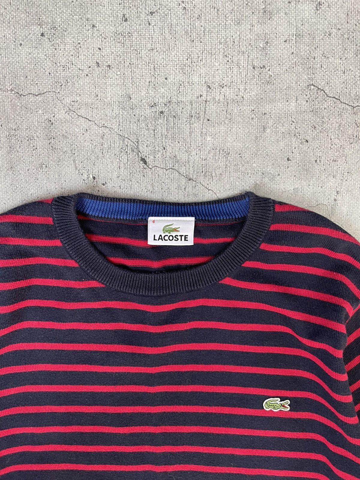 Lacoste Vintage 90s La Chemise Lacoste Sweatshirt Stripe Big Logo Size US M / EU 48-50 / 2 - 2 Thumbnail