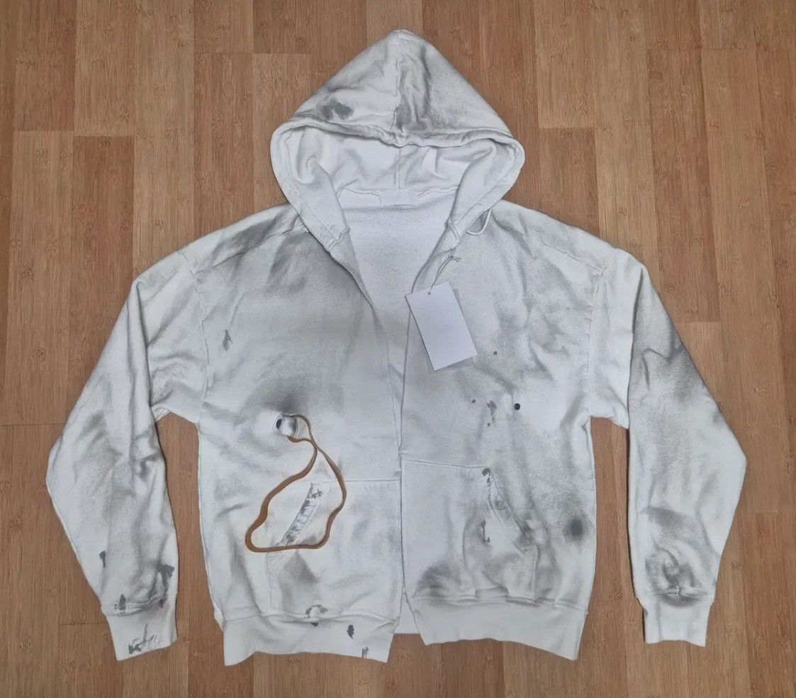 ALEXANDER DIGENOVA Alexander Digenova Dirty White Rubber Band Zip Hoodie Size US S / EU 44-46 / 1 - 4 Thumbnail