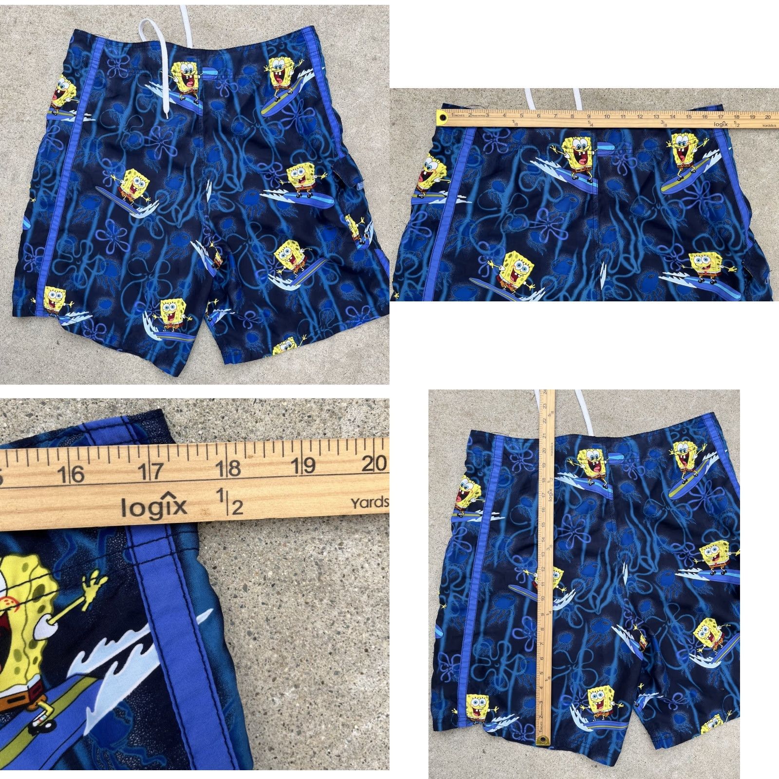 Nickelodeon Men's SpongeBob Board Shorts Multicolor All-Over 34 Cotton Blend Beach Surf Swim Size US 34 / EU 50 - 8 Thumbnail