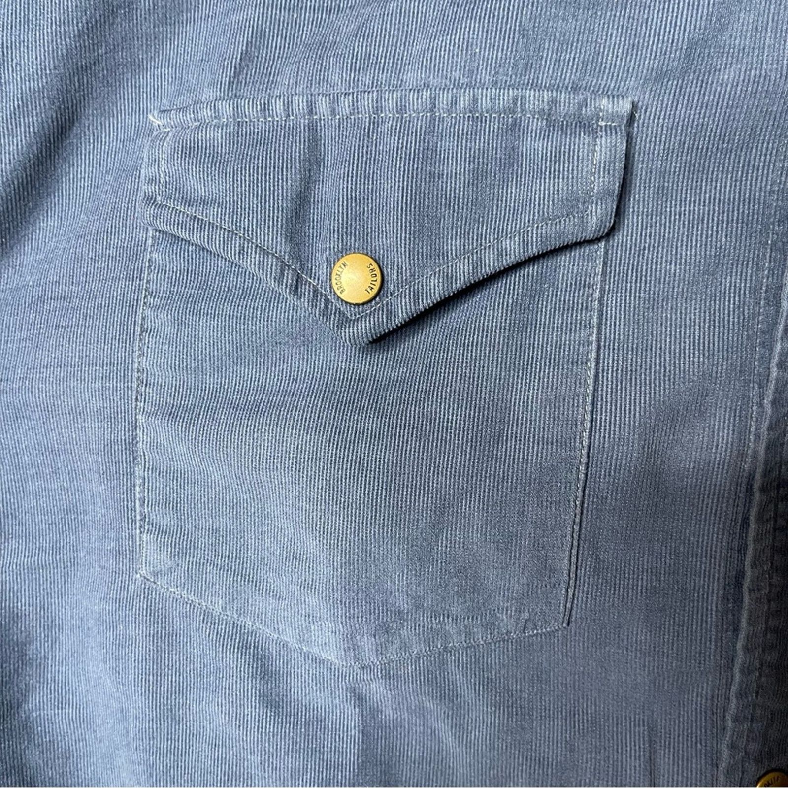 Brooklyn Tailors Brooklyn Tailors Blue corduroy snap button collared shirt XL Size US XL / EU 56 / 4 - 7 Thumbnail