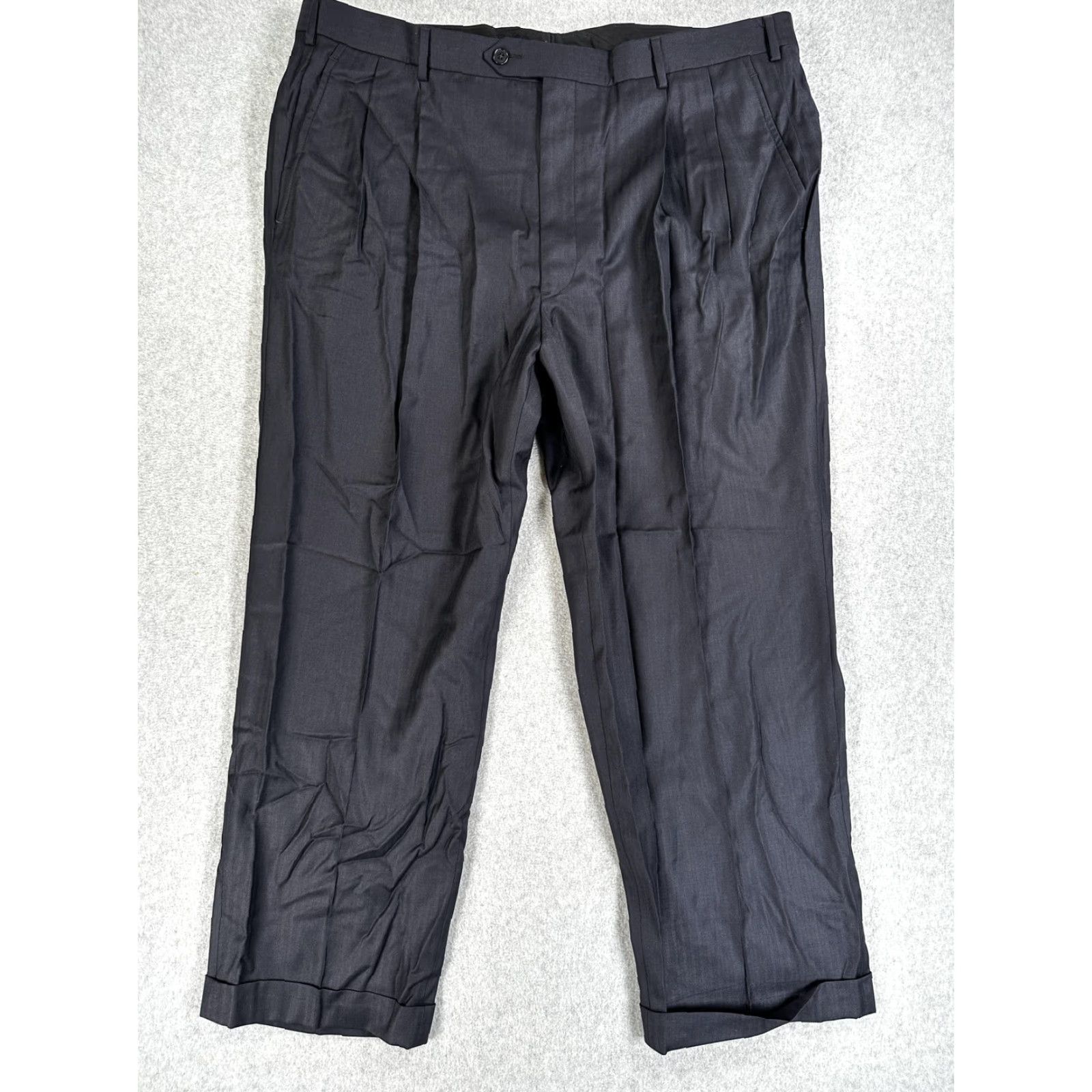 Brooks Brothers Brooks Brothers Dress Pants Mens 40x28 Gray Wool Pleated Cuffed Made USA Formal Business Pants Mens Size US 40 / EU 56 - 2 Thumbnail