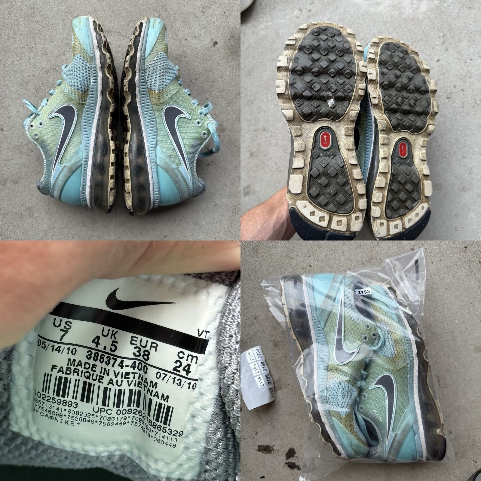 Nike Nike Air Max Flywire 386374-400 Running Sneakers Size 7 Womens Carolina Blue Shoes Shoes Nike Size US 7 / IT 37 - 8 Thumbnail