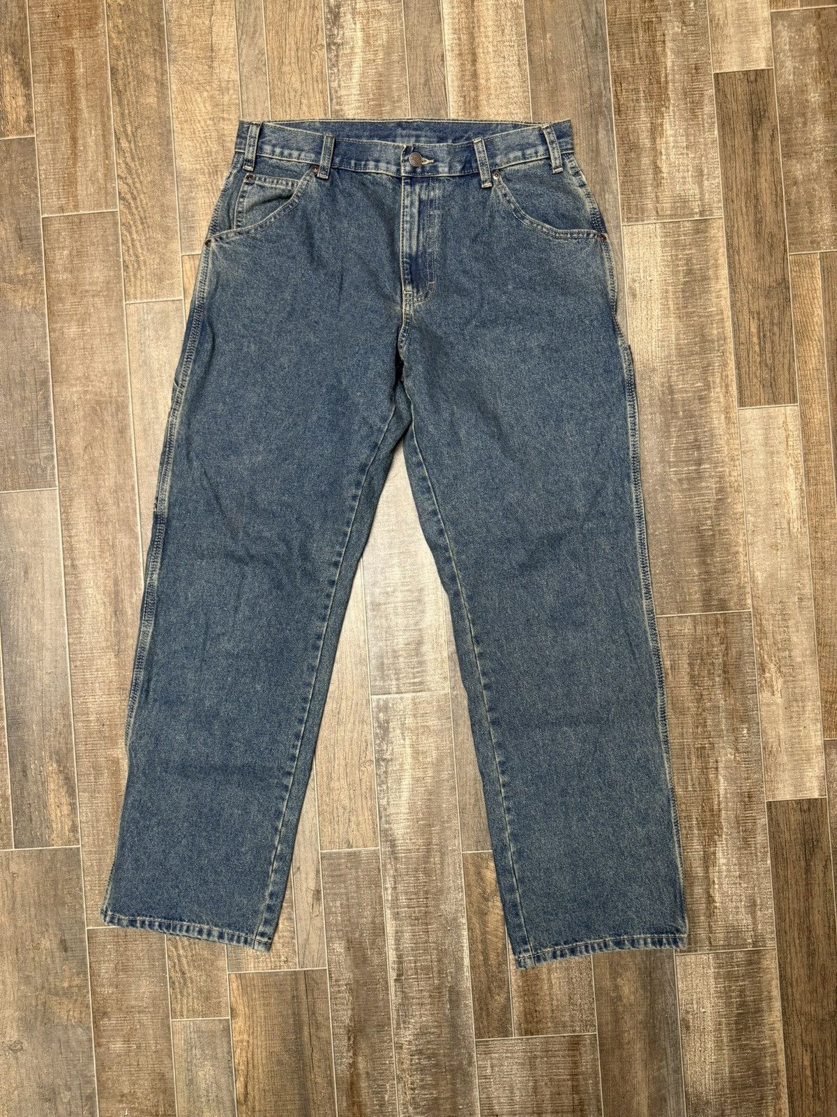 Dickies Dark Blue Carpenter Denim Dickies Jeans Baggy Fit Size US 33 - 1 Thumbnail