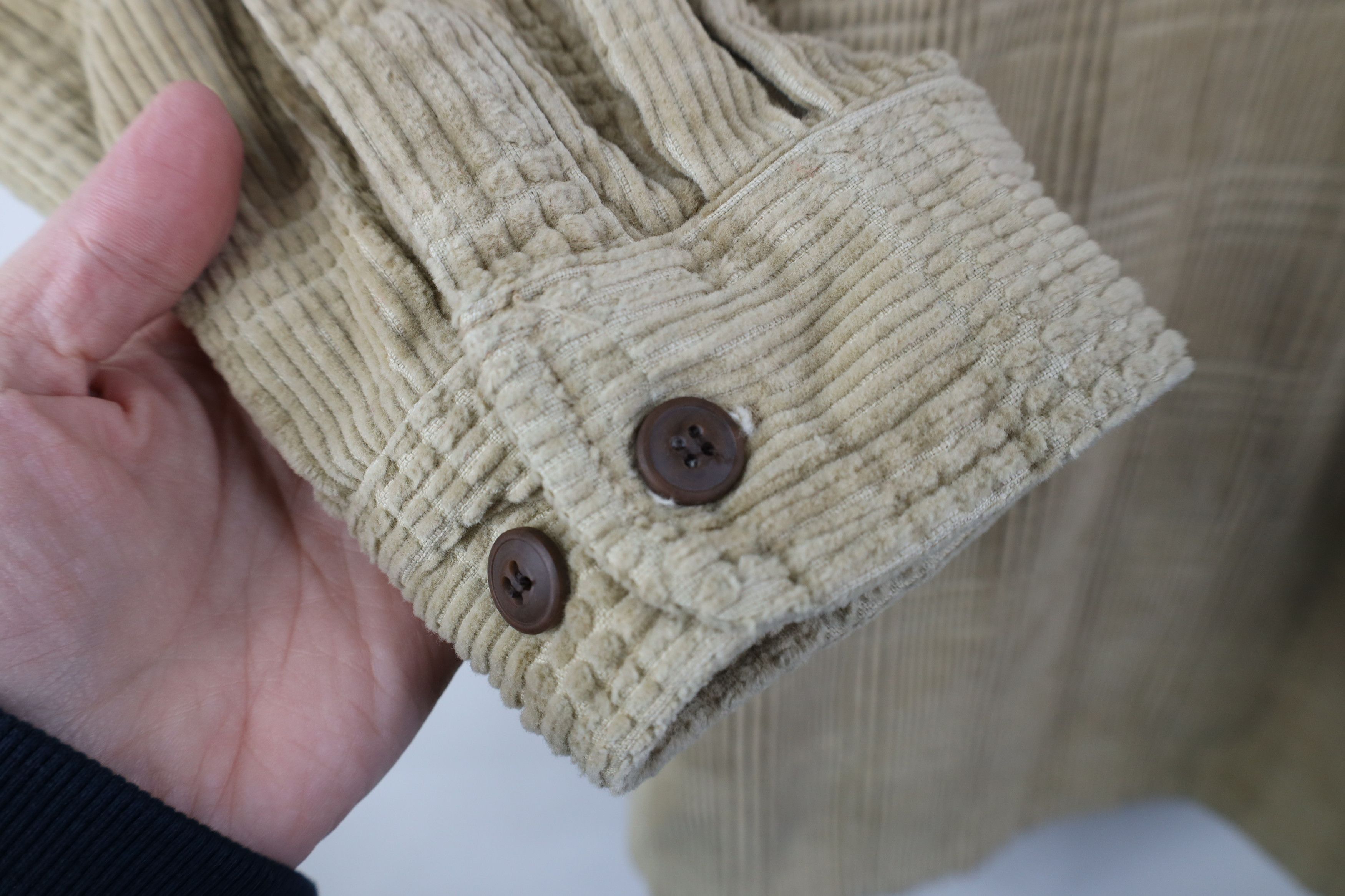 Vintage Vintage 90s Streetwear Corduroy Collared Henley Shirt Jacket Size US XL / EU 56 / 4 - 4 Thumbnail