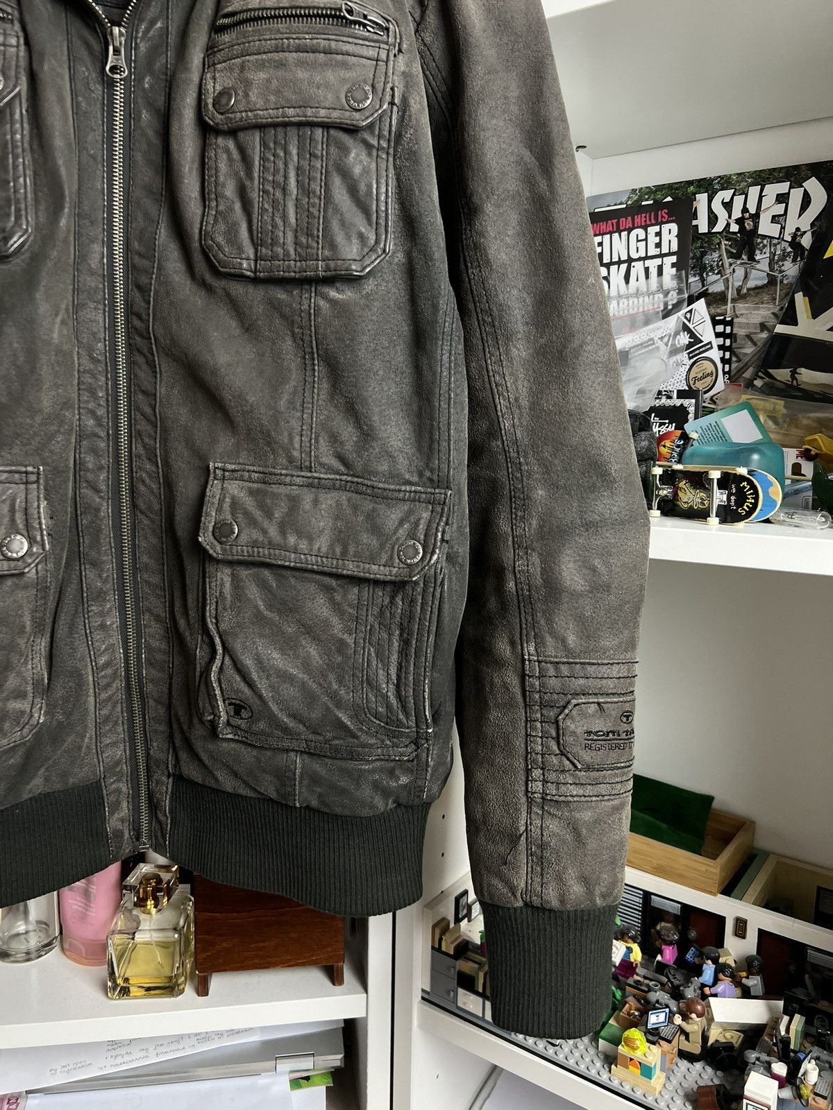 Vintage Vintage y2k avantgarde leather bomber jacket XL archive Size US XL / EU 56 / 4 - 5 Thumbnail