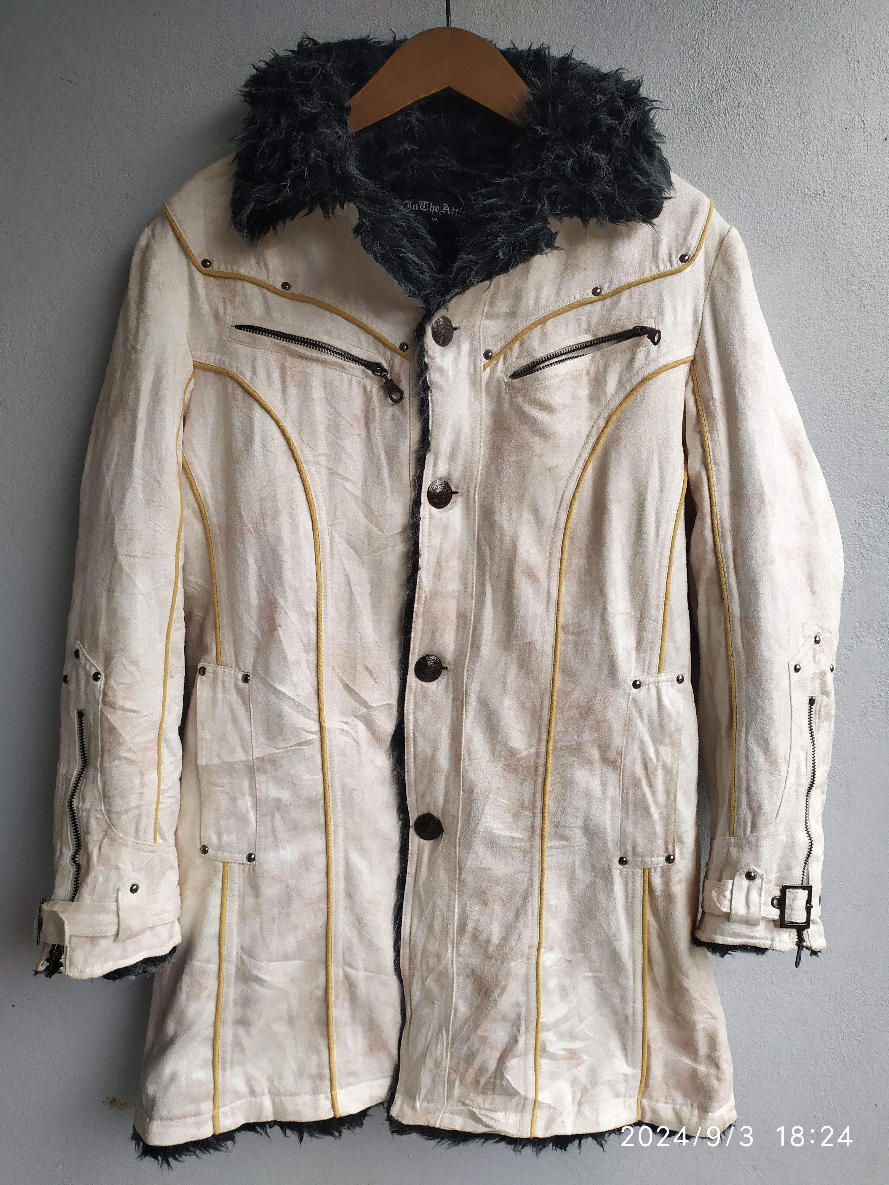 IN THE ATTIC Japanese Brand Fur Biker Jacket Rare Design