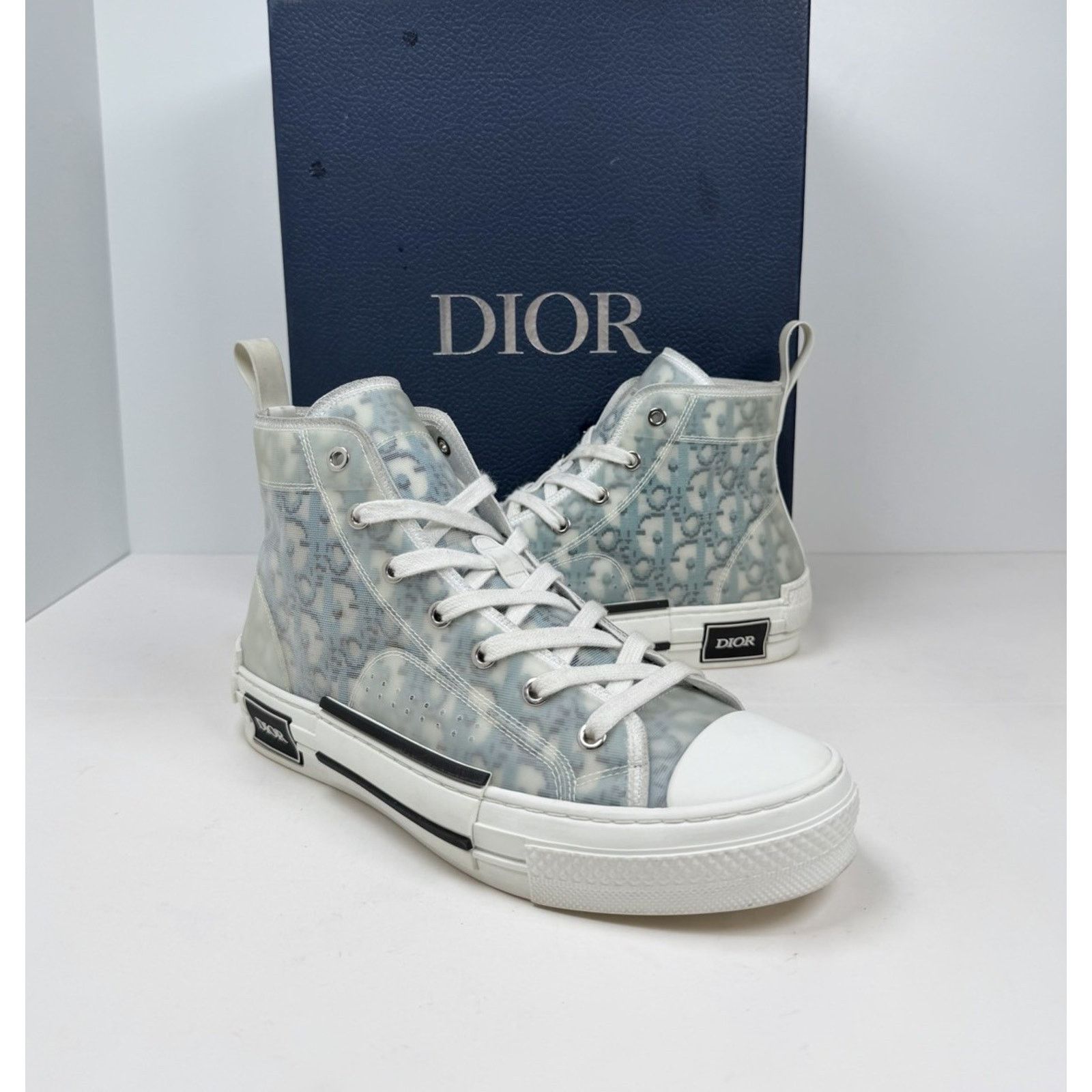 Dior Size 40EU/7US - Dior B23 High Dior White/Blue Size US 7 / EU 40 - 2 Thumbnail