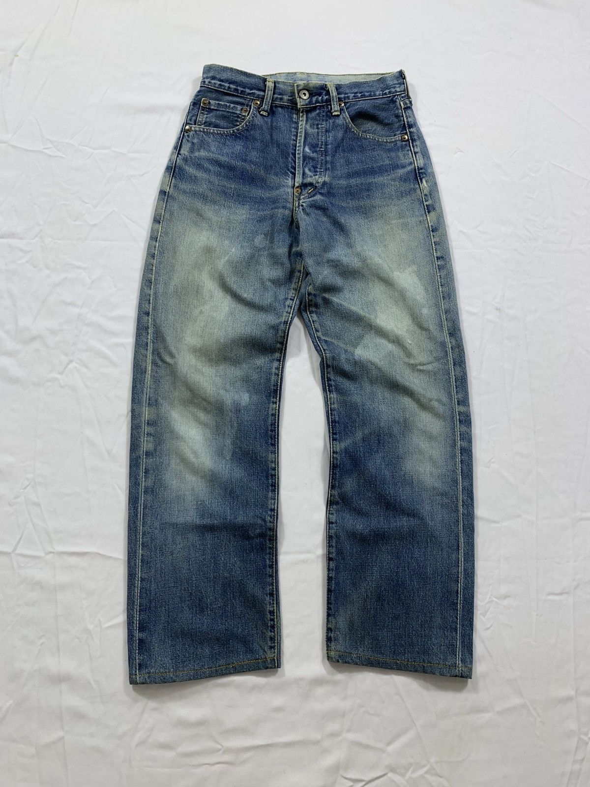 Levi's Vintage Levis 702 Big E Distressed Selvedged Denim Jeans Size US 29 - 2 Thumbnail