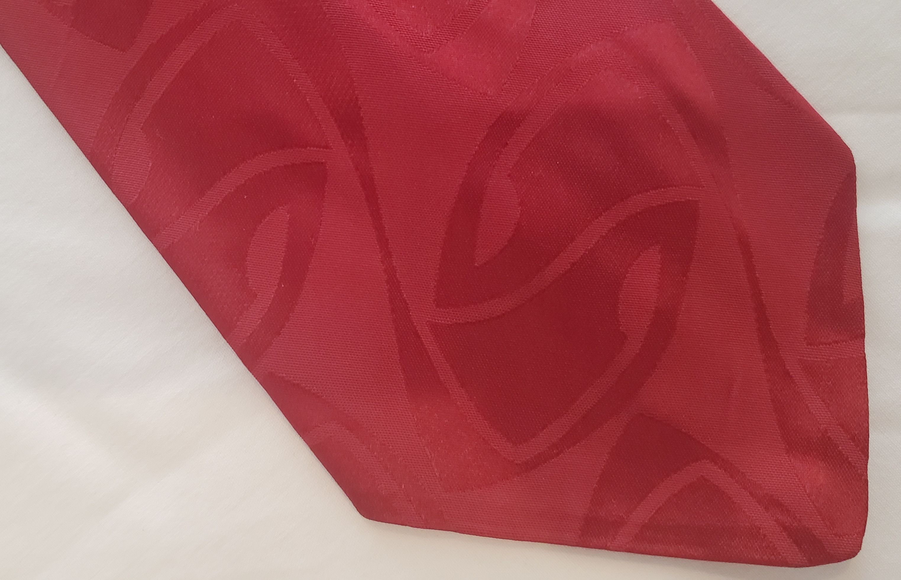 Vintage red abstract jacquard neck tie 1950s Size ONE SIZE - 3 Thumbnail