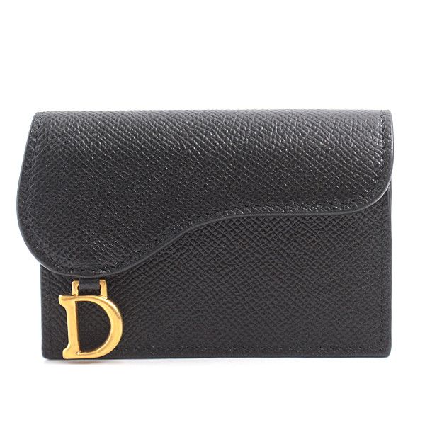 Dior Dior Dior Saddle Card Holder Black Leather Business card case S5611CBAA in Great Condition Size ONE SIZE - 1 Thumbnail
