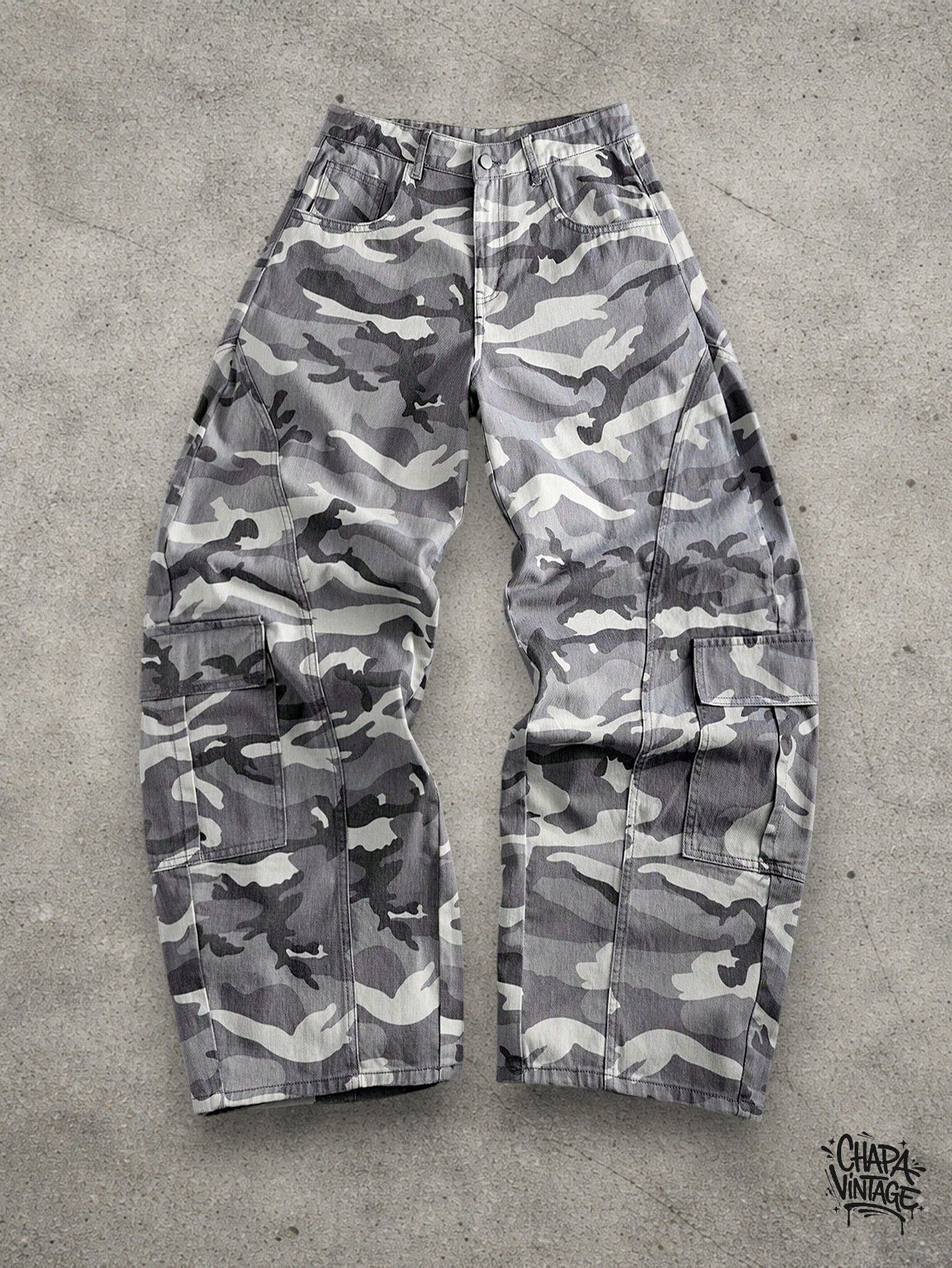 Japanese Brand Cargo camo gray pants Size US 34 / EU 50 - 1 Thumbnail