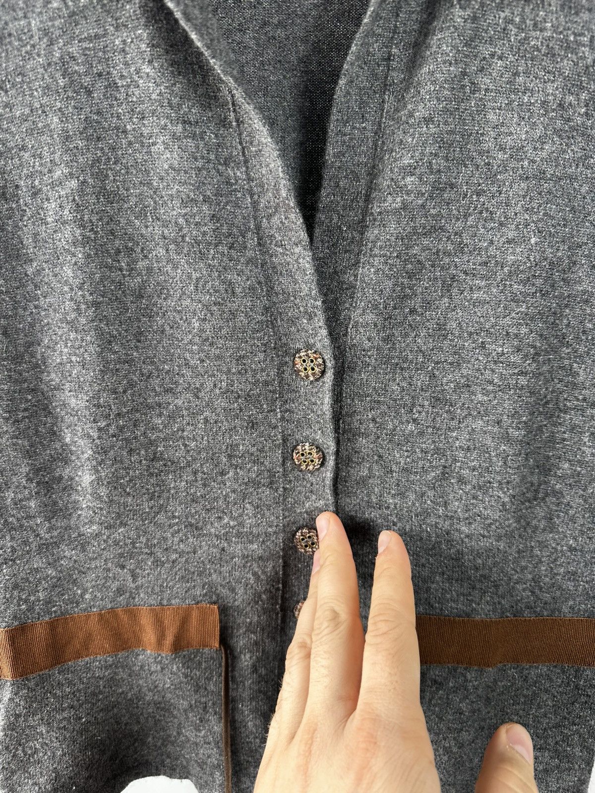 Brunello Cucinelli Brunello Cucinelli 100% Cashmere Cardigan – Gray Knitwear Size M / US 6-8 / IT 42-44 - 4 Thumbnail