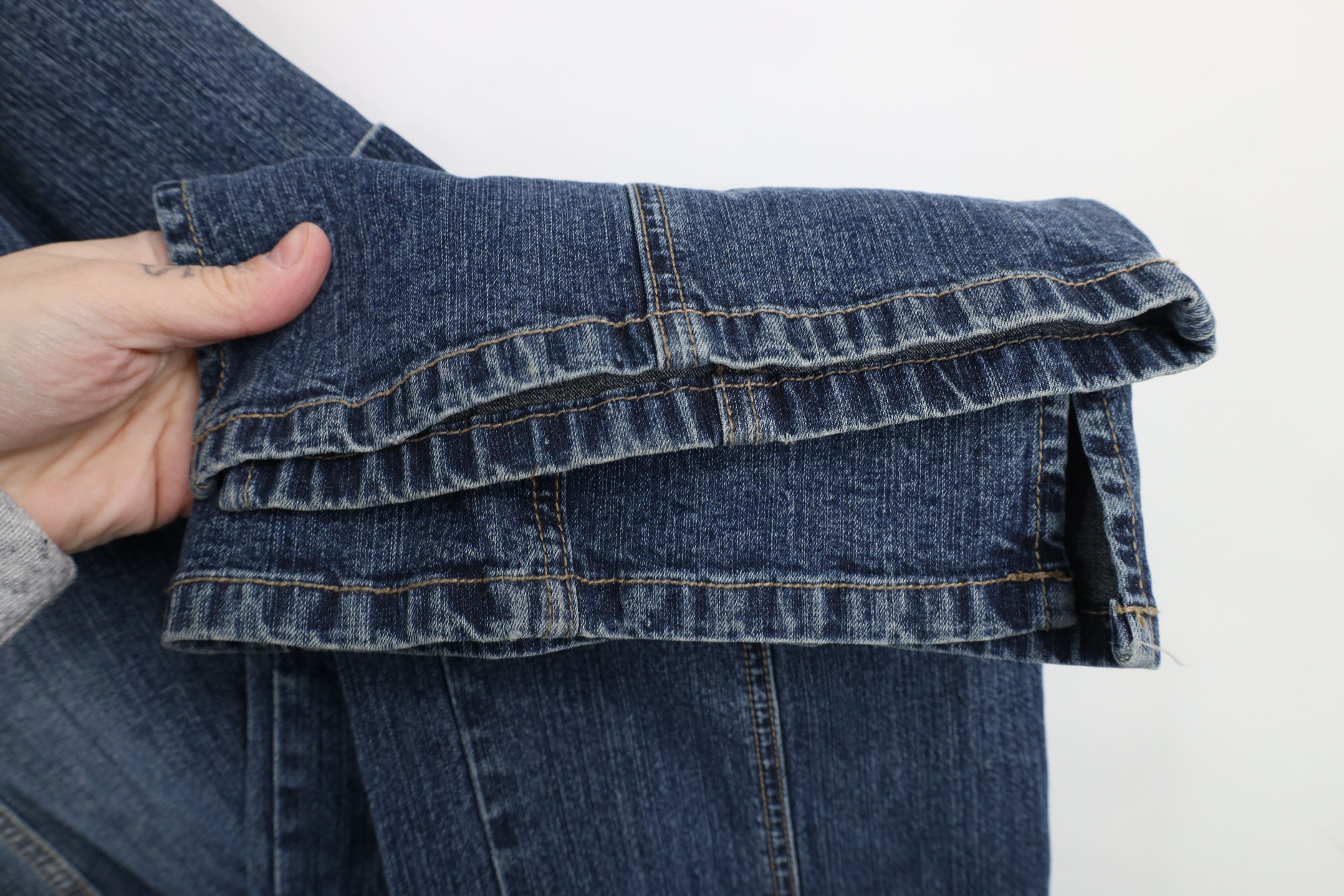 Guess × Vintage Vintage 90s Y2K Guess Flared Denim Jumpsuit Coveralls Size 28" / US 6 / IT 42 - 12 Thumbnail