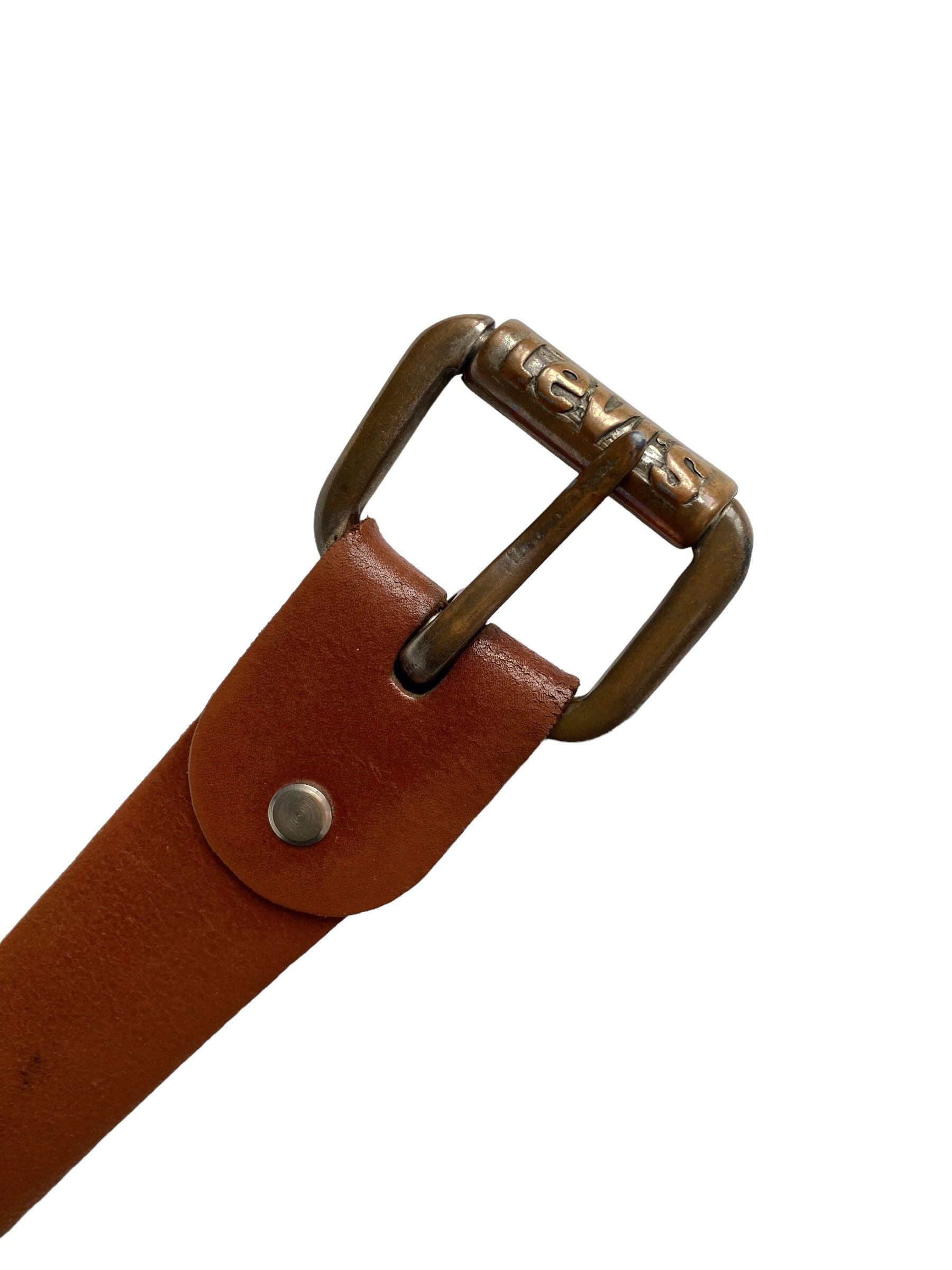 Levi's × Vintage Vintage Levi's Thick Leather Brown Belt (M) Size 32 - 5 Thumbnail
