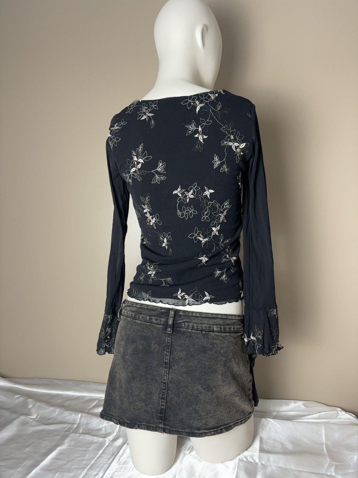 Japanese Brand × Vintage Mesh printed floral vintage long sleeve top Size S / US 4 / IT 40 - 3 Thumbnail