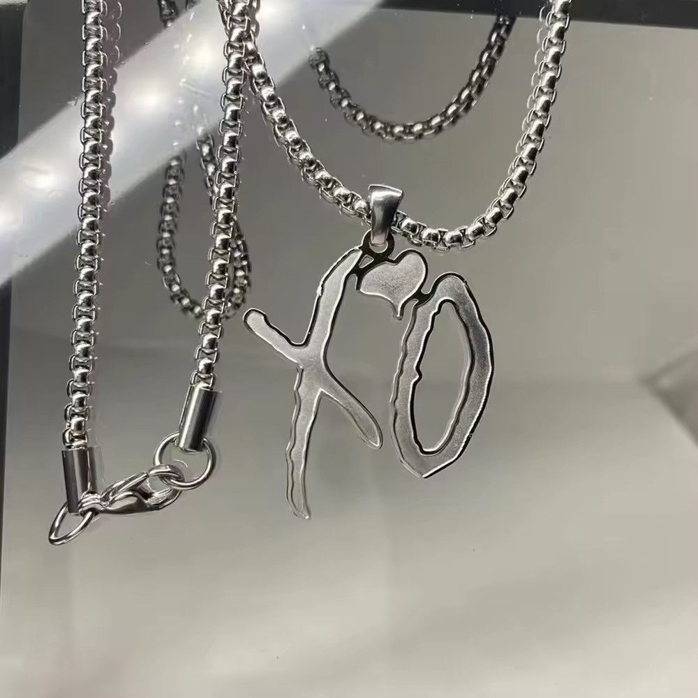 Jewelry × Vintage Hip Hop Titanium Steel Letter Pendant Necklace Size ONE SIZE - 6 Thumbnail