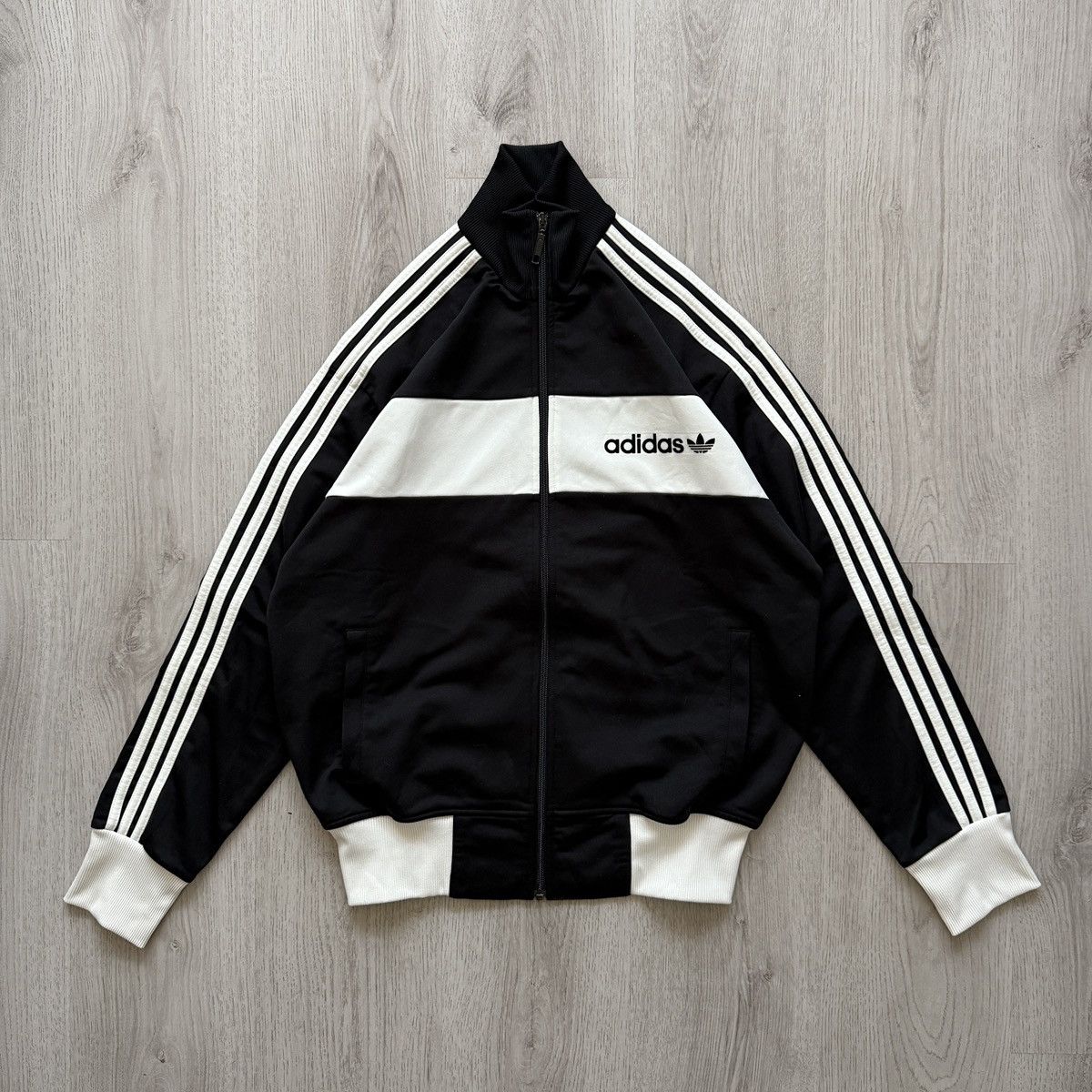 Vintage Adidas Originals Black OG Track Top Jacket Hoodie