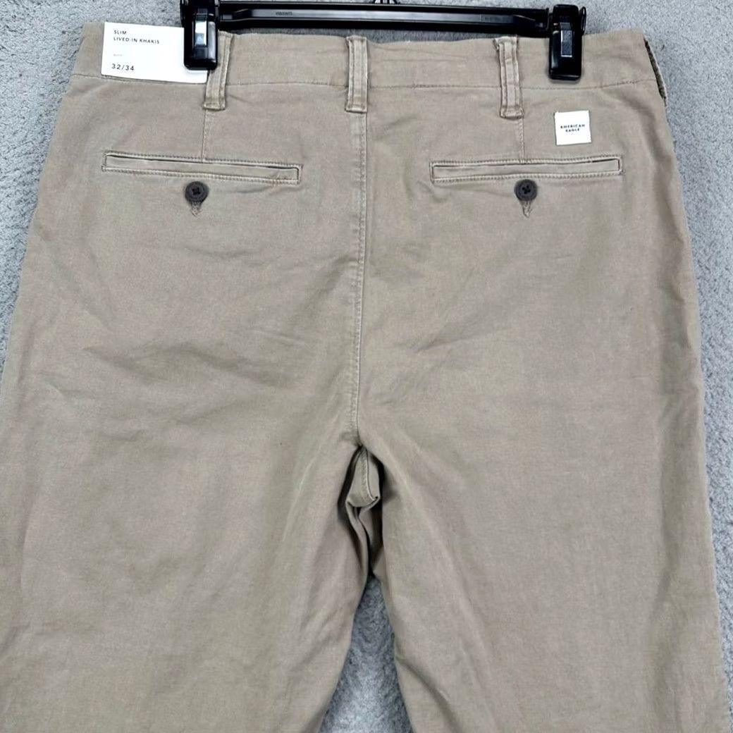 Vintage VINTAGE American Eagle Khaki Pants Men 32X34 Beige Slim Fit Destroyed Stretch Casual NEW Size US 32 / EU 48 - 4 Thumbnail