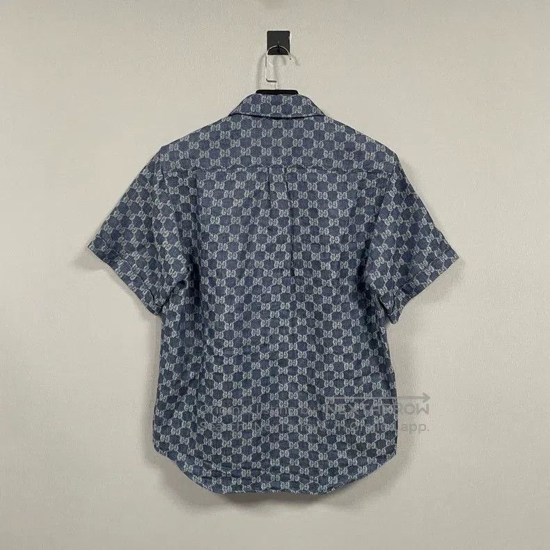 Gucci Gucci Blue full-printed old-fashioned short-sleeved shirt Size XS / US 0-2 / IT 36-38 - 2 Thumbnail