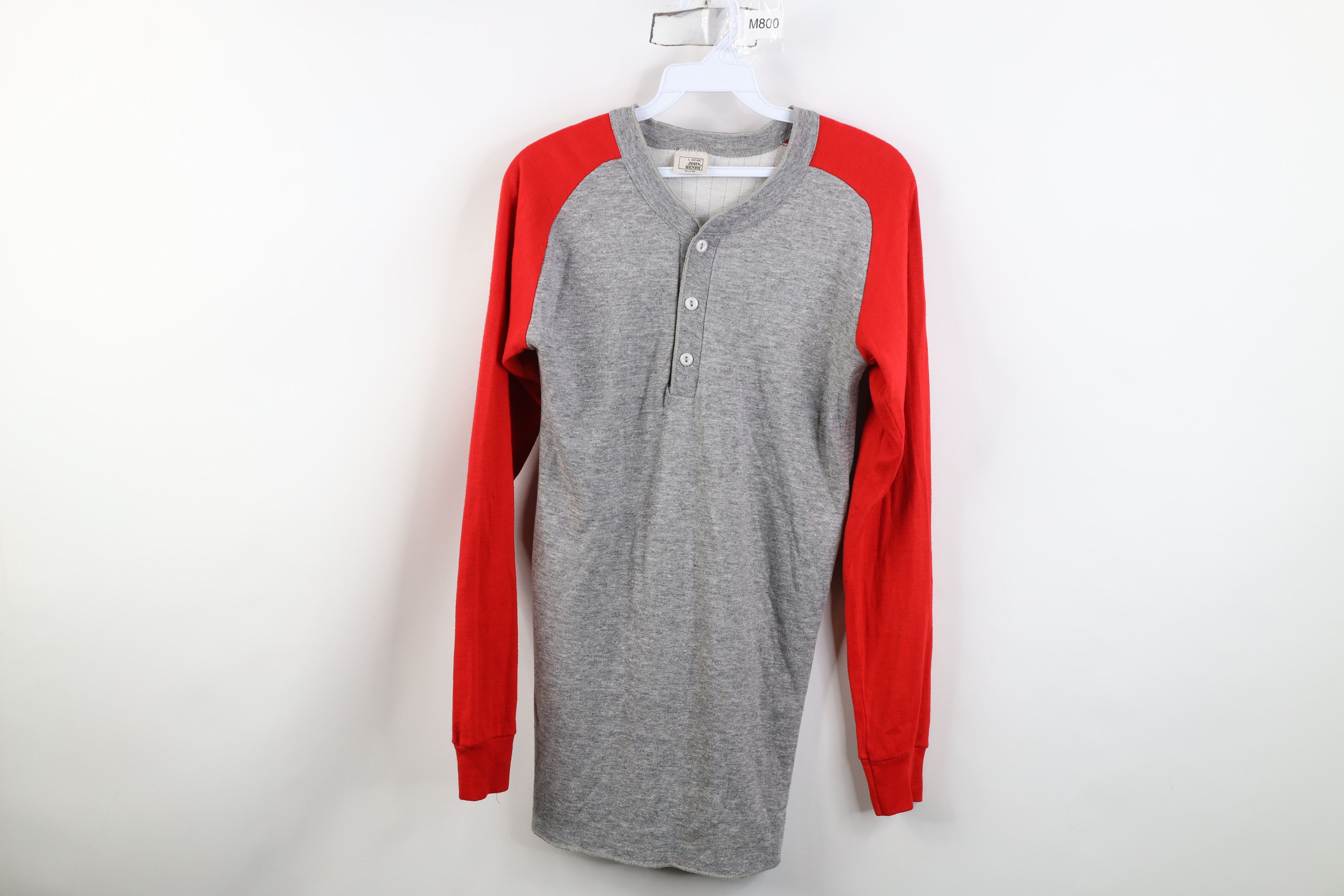 Vintage Vintage 70s Wall Thermal Knit Raglan Henley T-Shirt USA Size US L / EU 52-54 / 3 - 1 Thumbnail