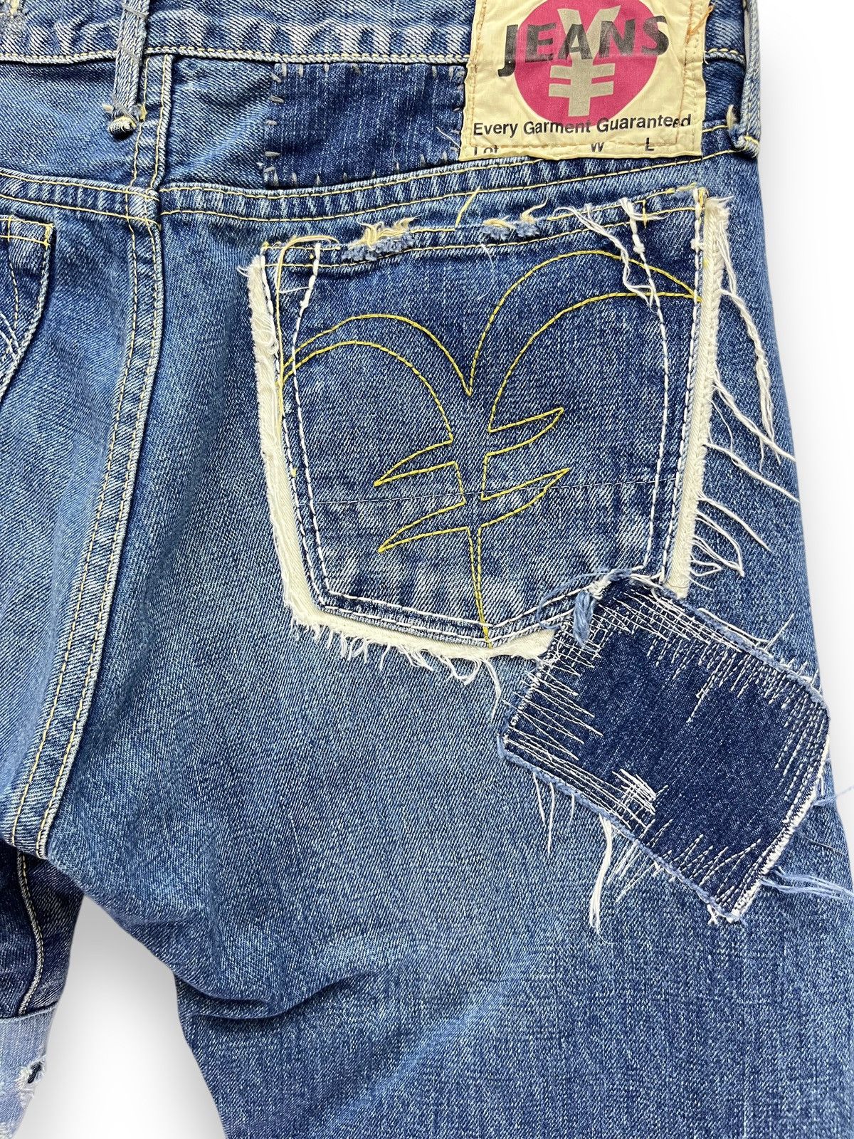 Japanese Brand 🔥Grunge Patchwork Distressed Original Selvedge Denim Japan Size US 32 / EU 48 - 12 Thumbnail